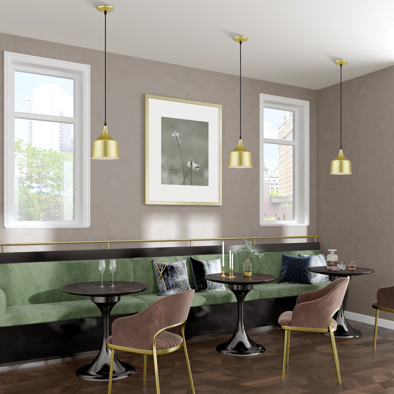 LIVEX LIGHTING 51472-33 LED Soft Gold Pendant