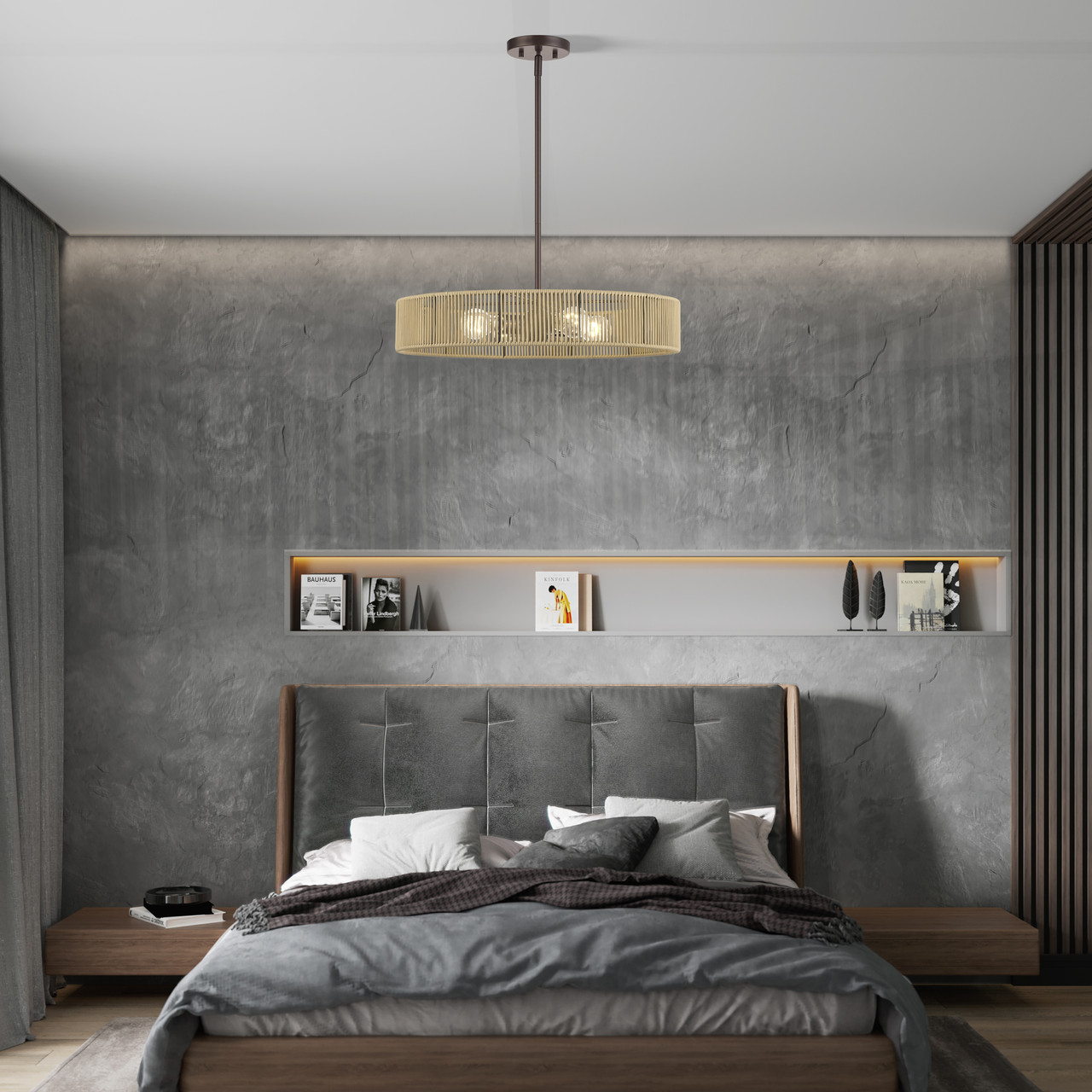 LIVEX LIGHTING 53174-92 4 Light English Bronze Pendant