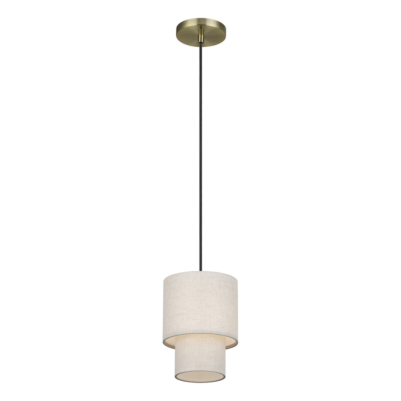 LIVEX LIGHTING 51089-01 1 Light Antique Brass Mini Pendant