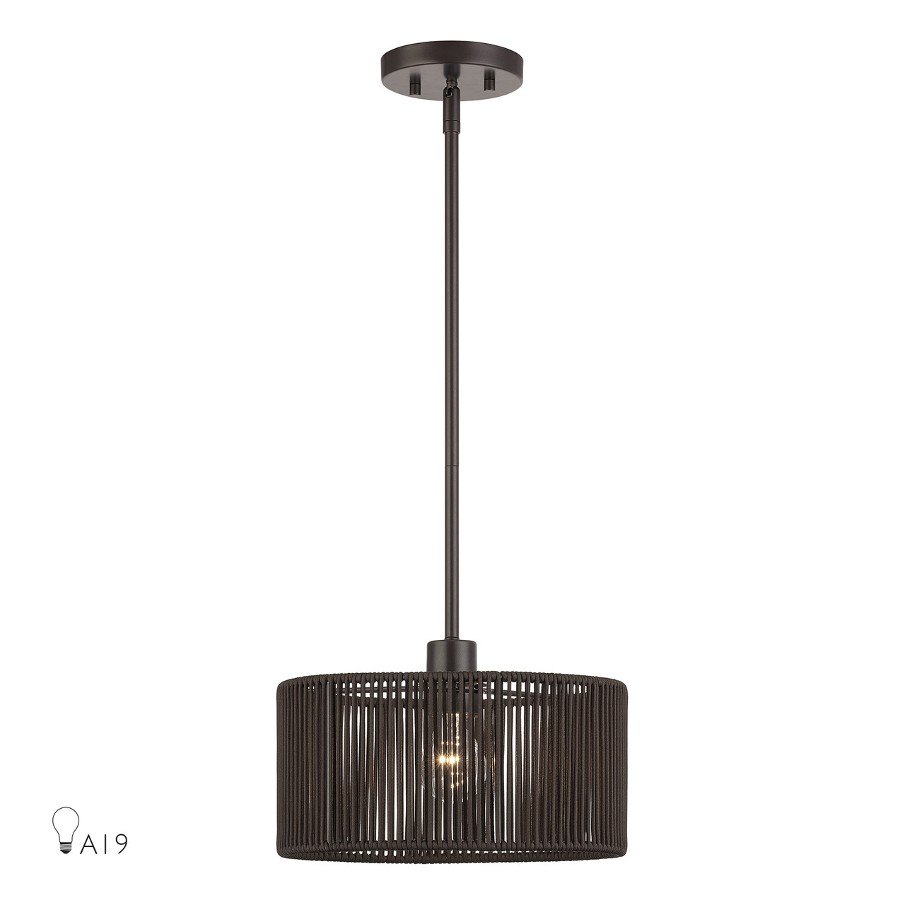 LIVEX LIGHTING 49122-92 1 Light English Bronze Pendant