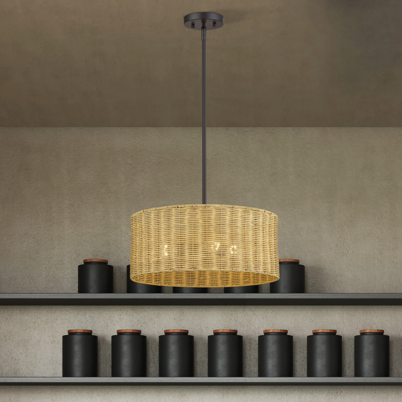 LIVEX LIGHTING 60043-07 3 Light Bronze Pendant Chandelier