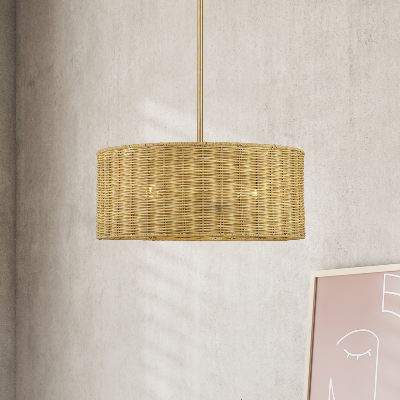 LIVEX LIGHTING 60043-48 3 Light Antique Gold Leaf Pendant Chandelier