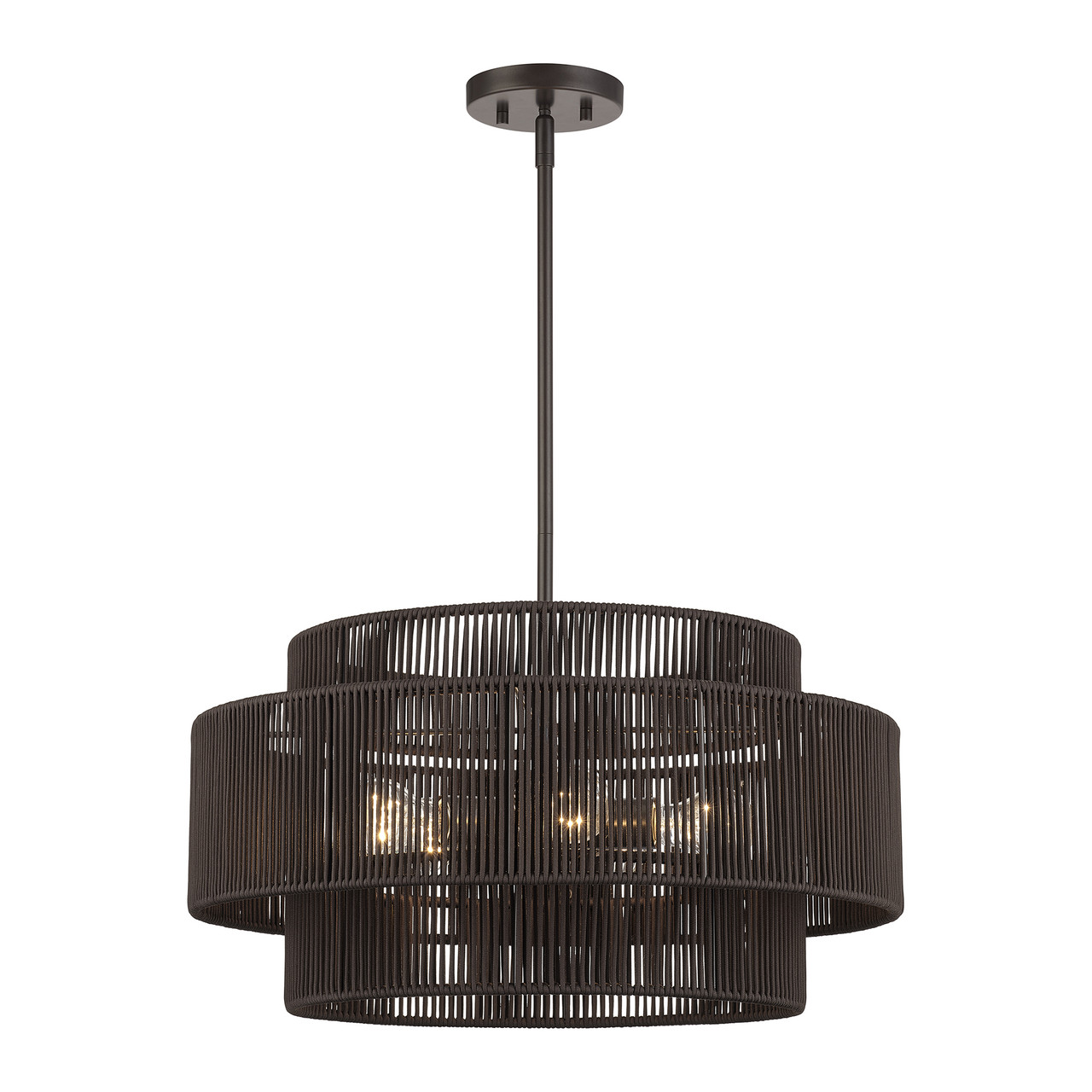LIVEX LIGHTING 49124-92 5 Light English Bronze Pendant Chandelier