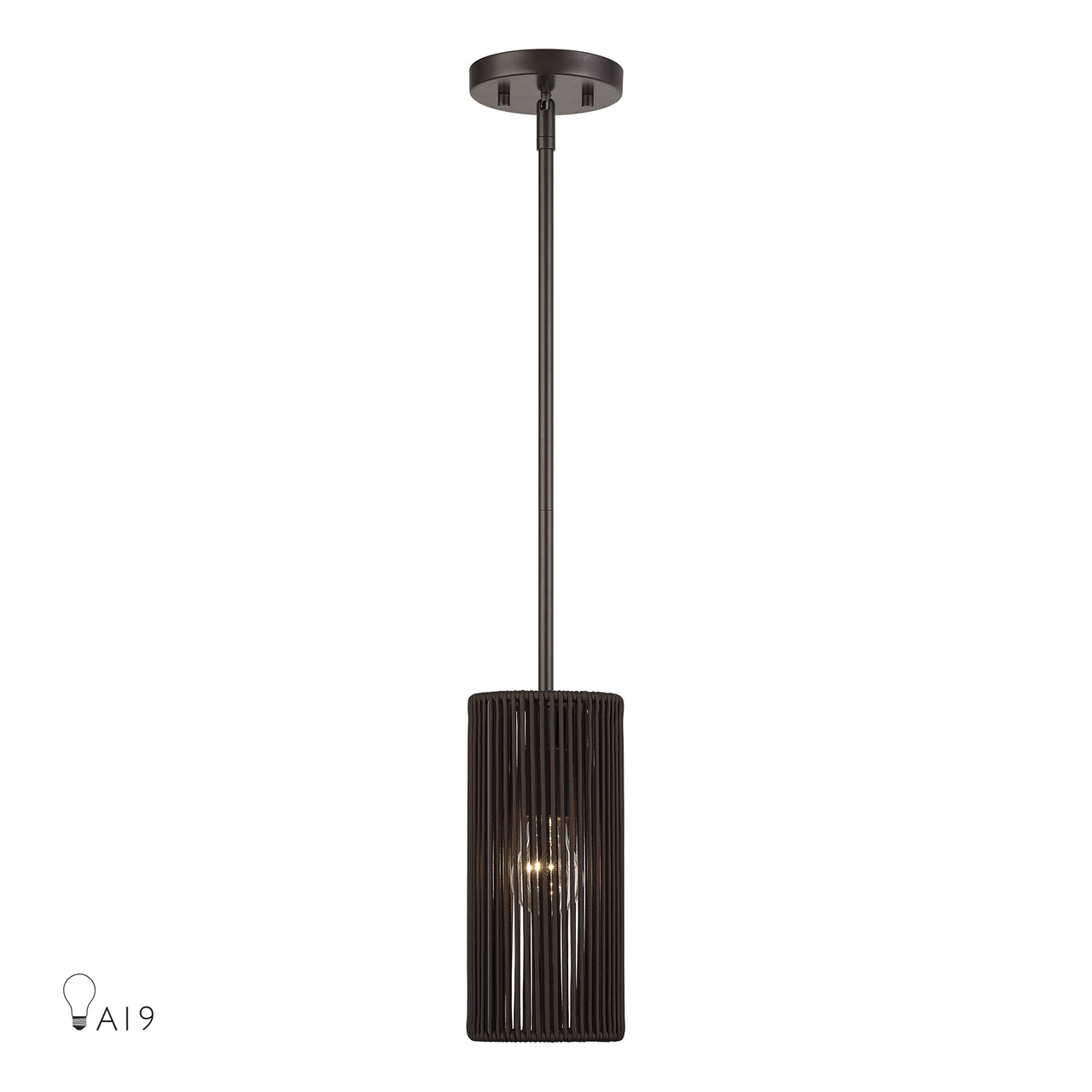 LIVEX LIGHTING 49121-92 1 Light English Bronze Mini Pendant
