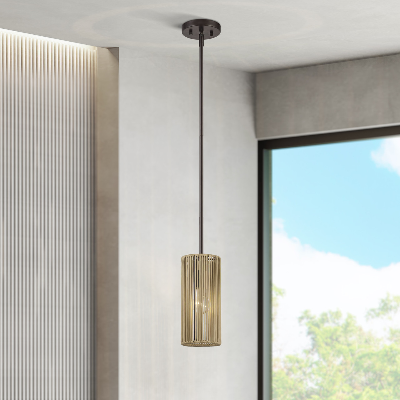 LIVEX LIGHTING 53151-92 1 Light English Bronze Mini Pendant