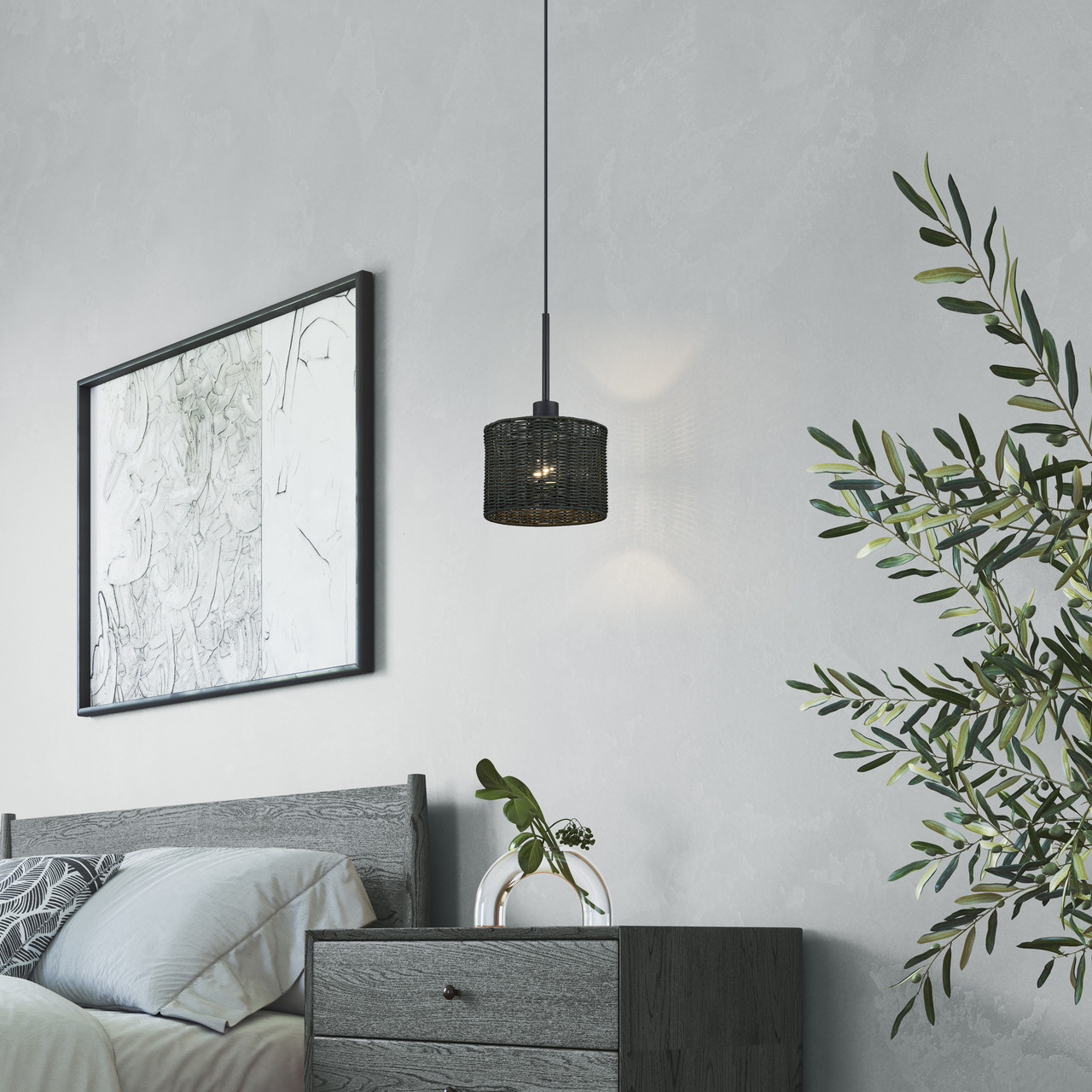 LIVEX LIGHTING 60112-04 1 Light Black Mini Pendant