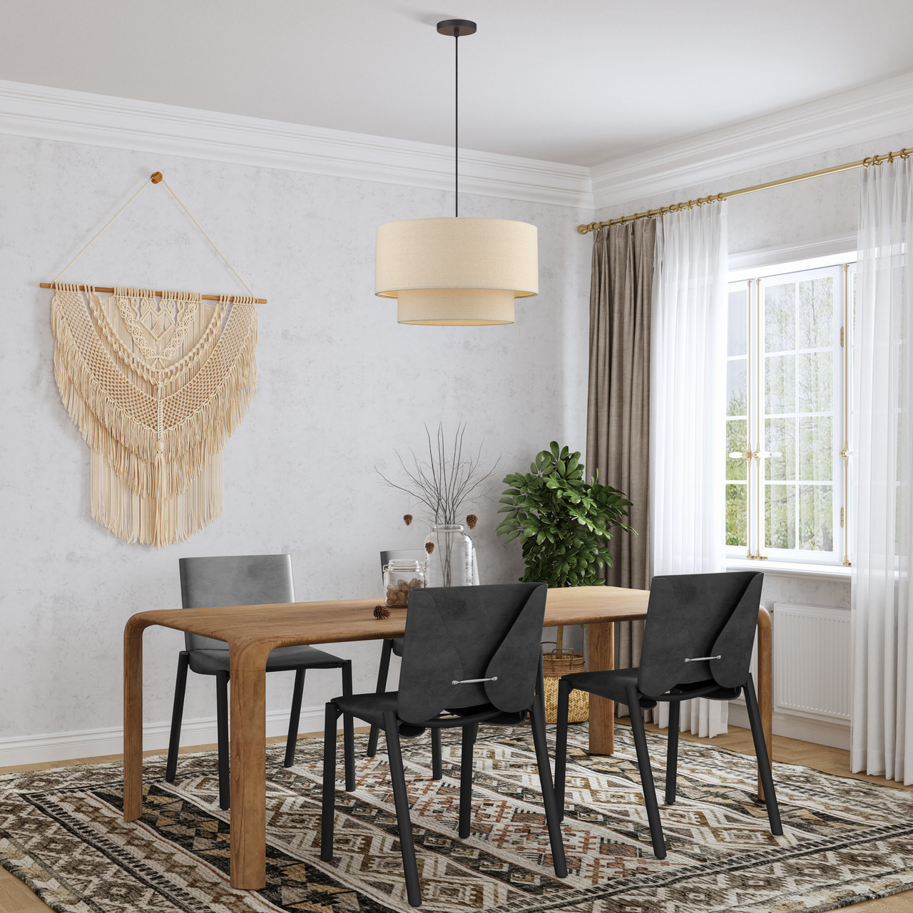 LIVEX LIGHTING 58874-07 3 Light Bronze Pendant