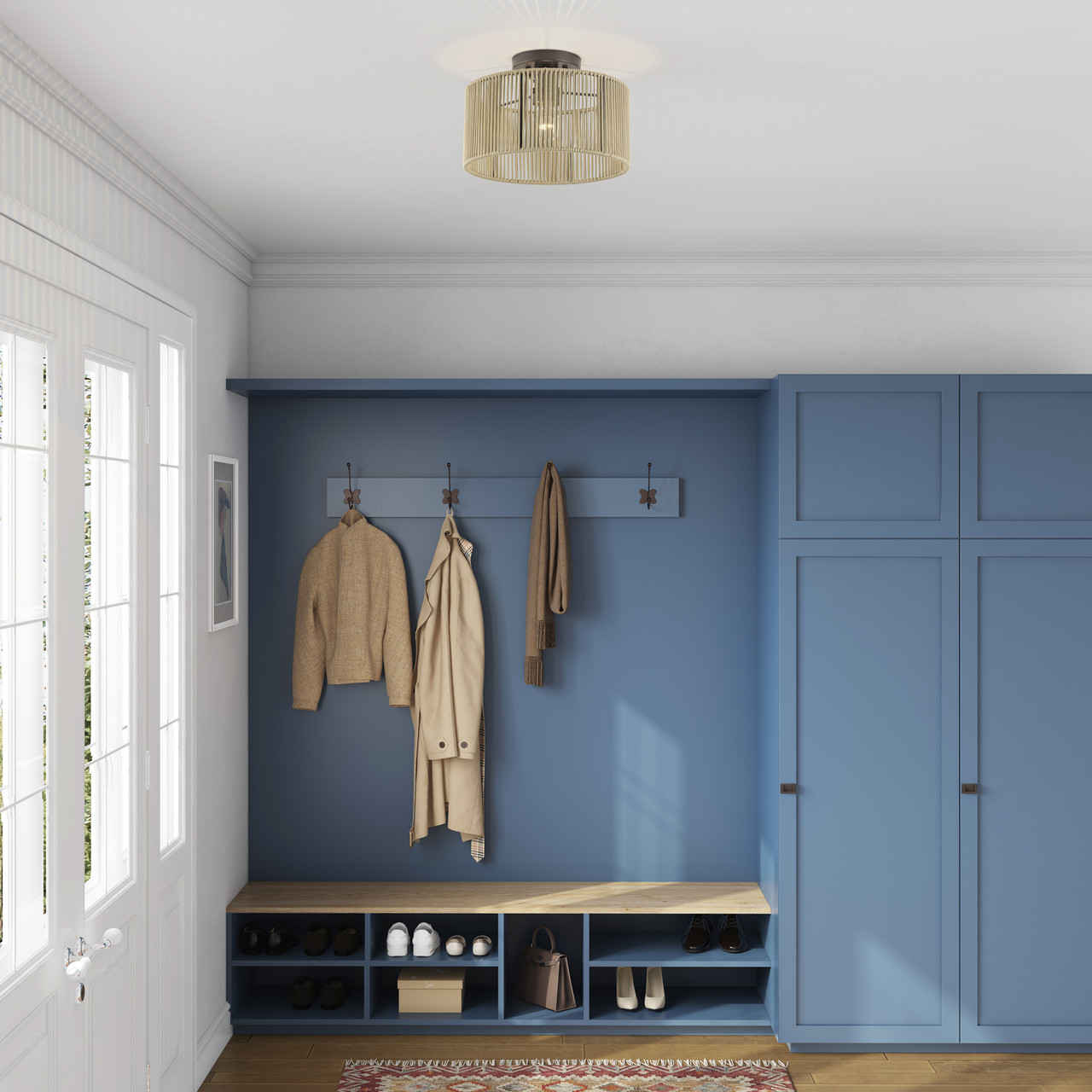 LIVEX LIGHTING 53142-92 1 Light English Bronze Medium Semi-Flush