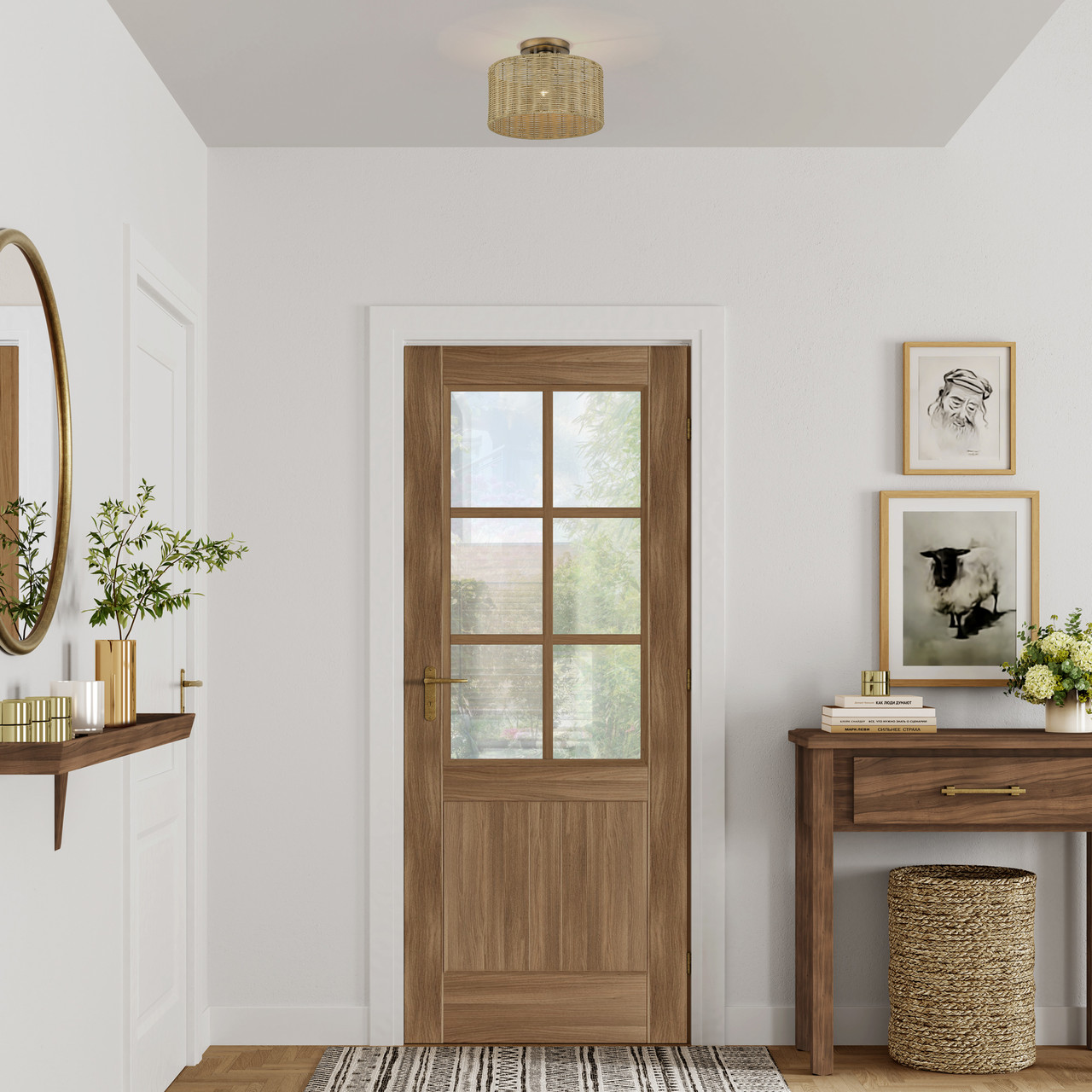 LIVEX LIGHTING 60046-48 1 Light Antique Gold Leaf Medium Semi-Flush