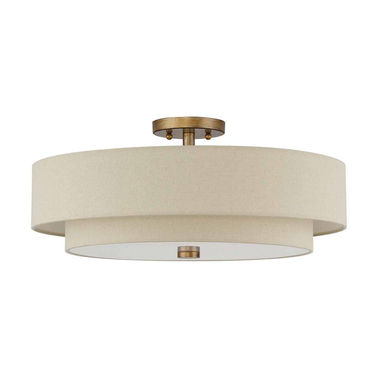 LIVEX LIGHTING 58856-48 5 Light Antique Gold Leaf Extra Large Semi-Flush