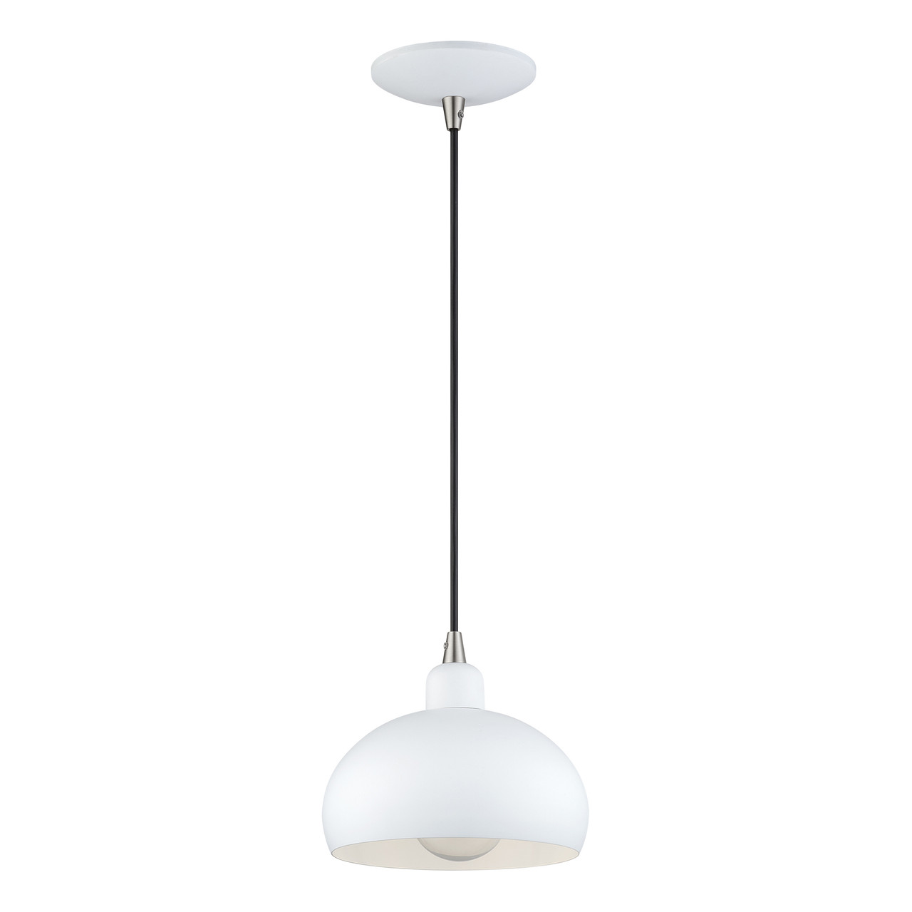 LIVEX LIGHTING 51513-03 1 Light White Mini Pendant