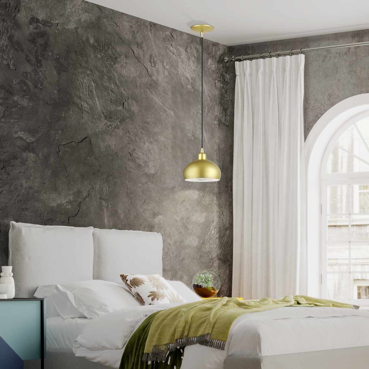 LIVEX LIGHTING 51513-33 1 Light Soft Gold Mini Pendant