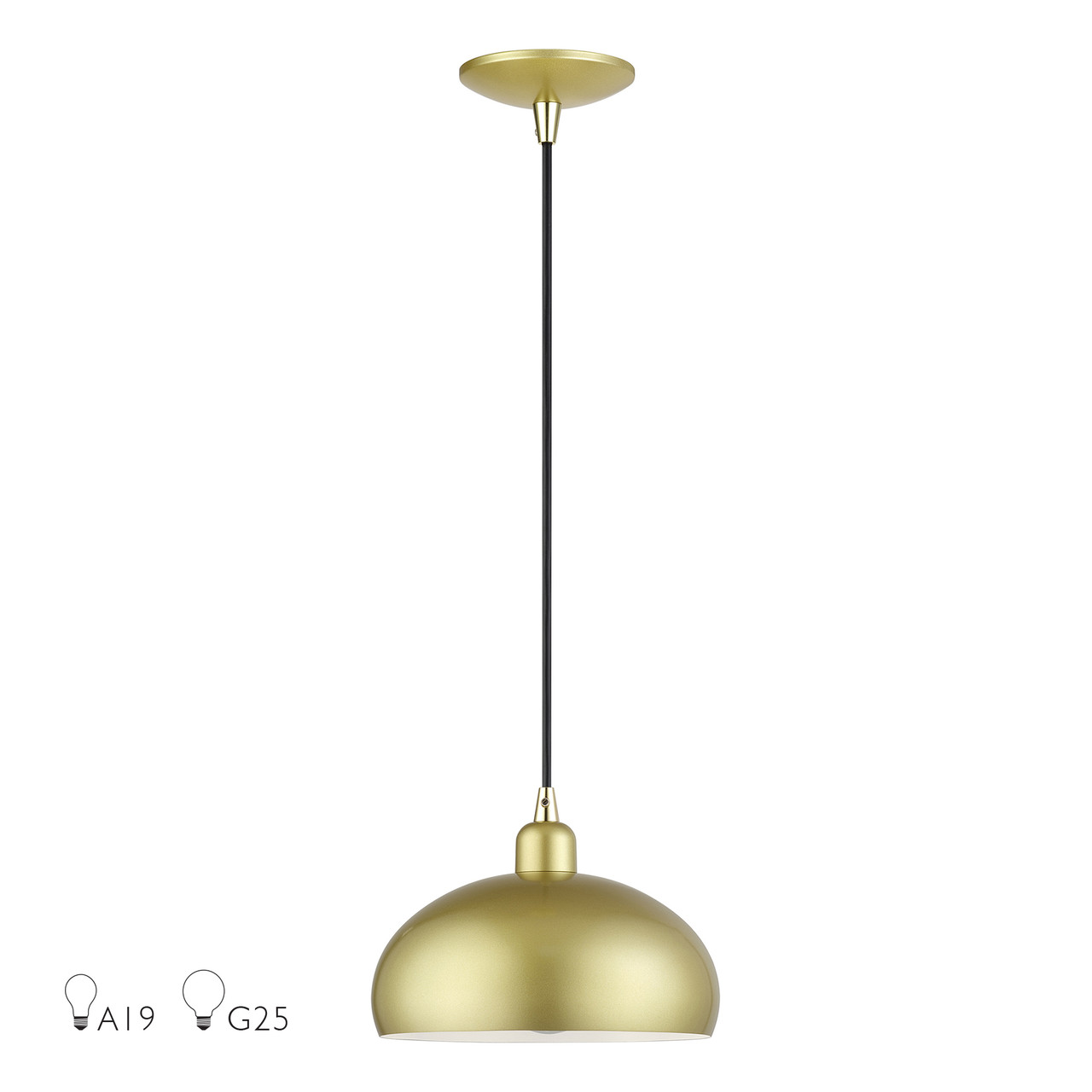 LIVEX LIGHTING 51514-33 1 Light Soft Gold Pendant