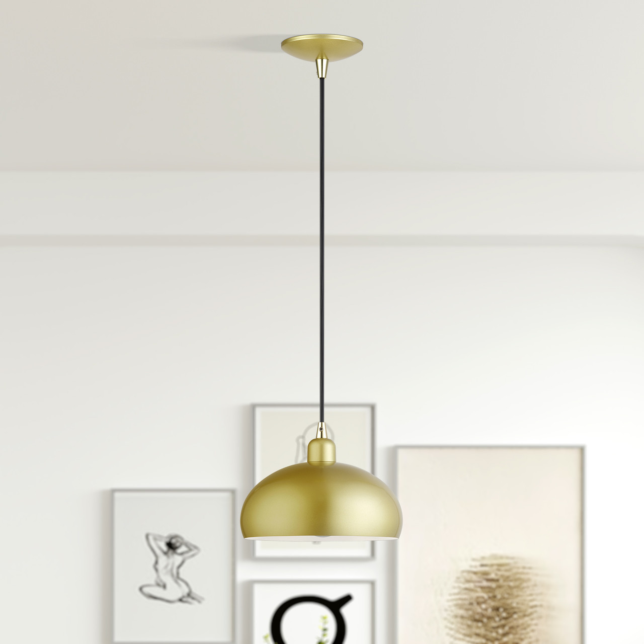 LIVEX LIGHTING 51514-33 1 Light Soft Gold Pendant