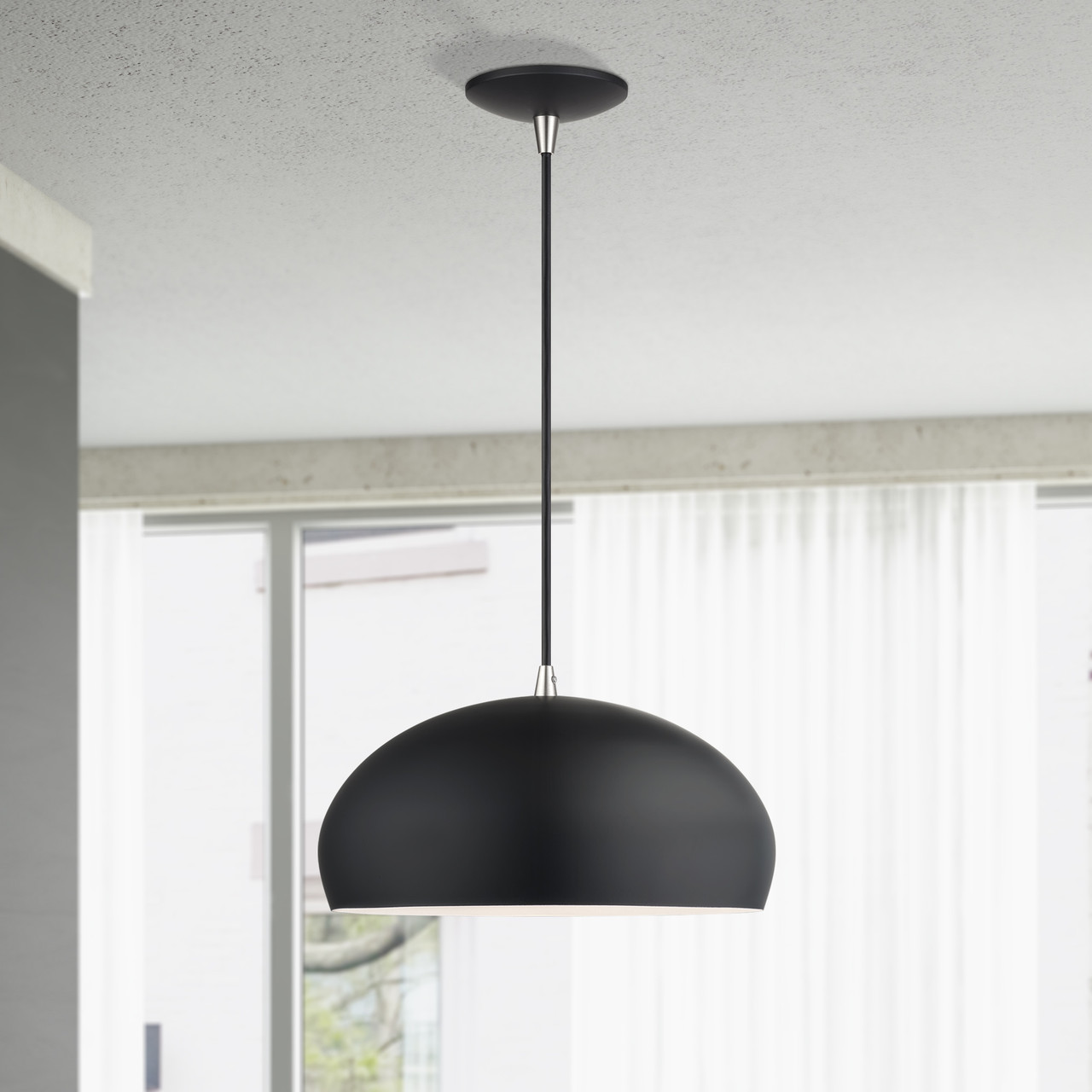 LIVEX LIGHTING 51515-04 1 Light Black Pendant