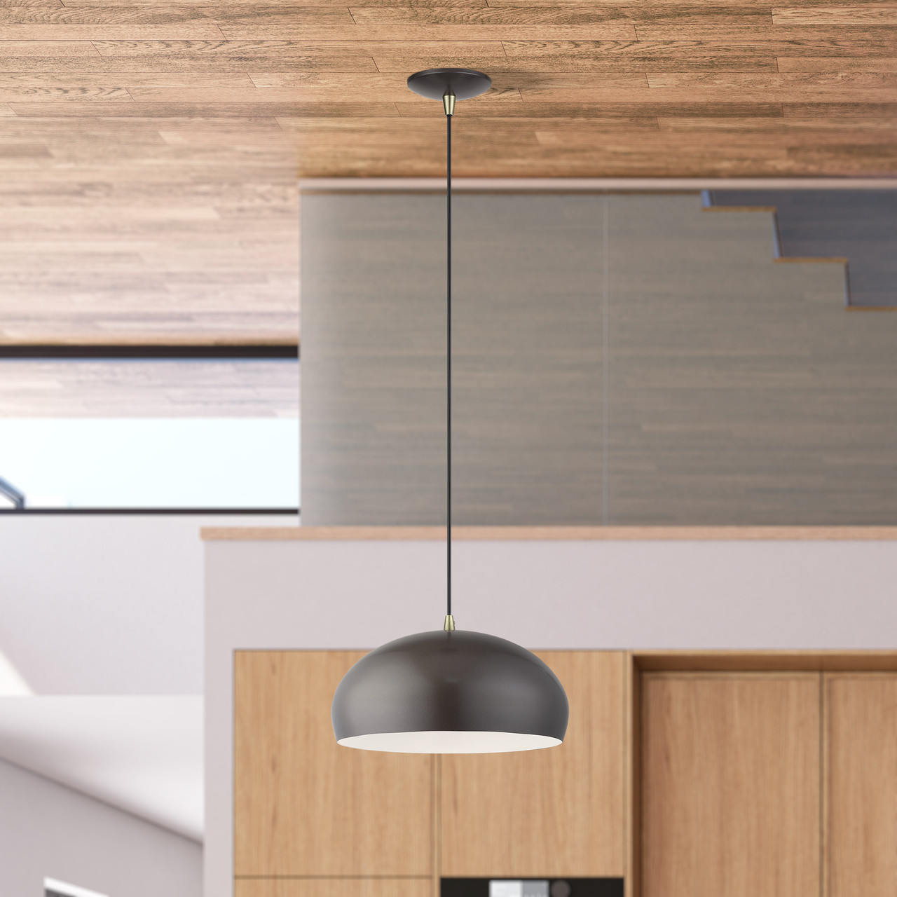 LIVEX LIGHTING 51515-92 1 Light English Bronze Pendant