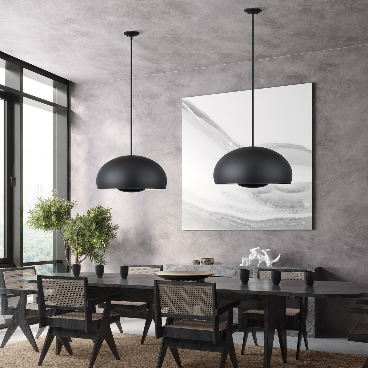 LIVEX LIGHTING 51518-04 4 Light Black Pendant