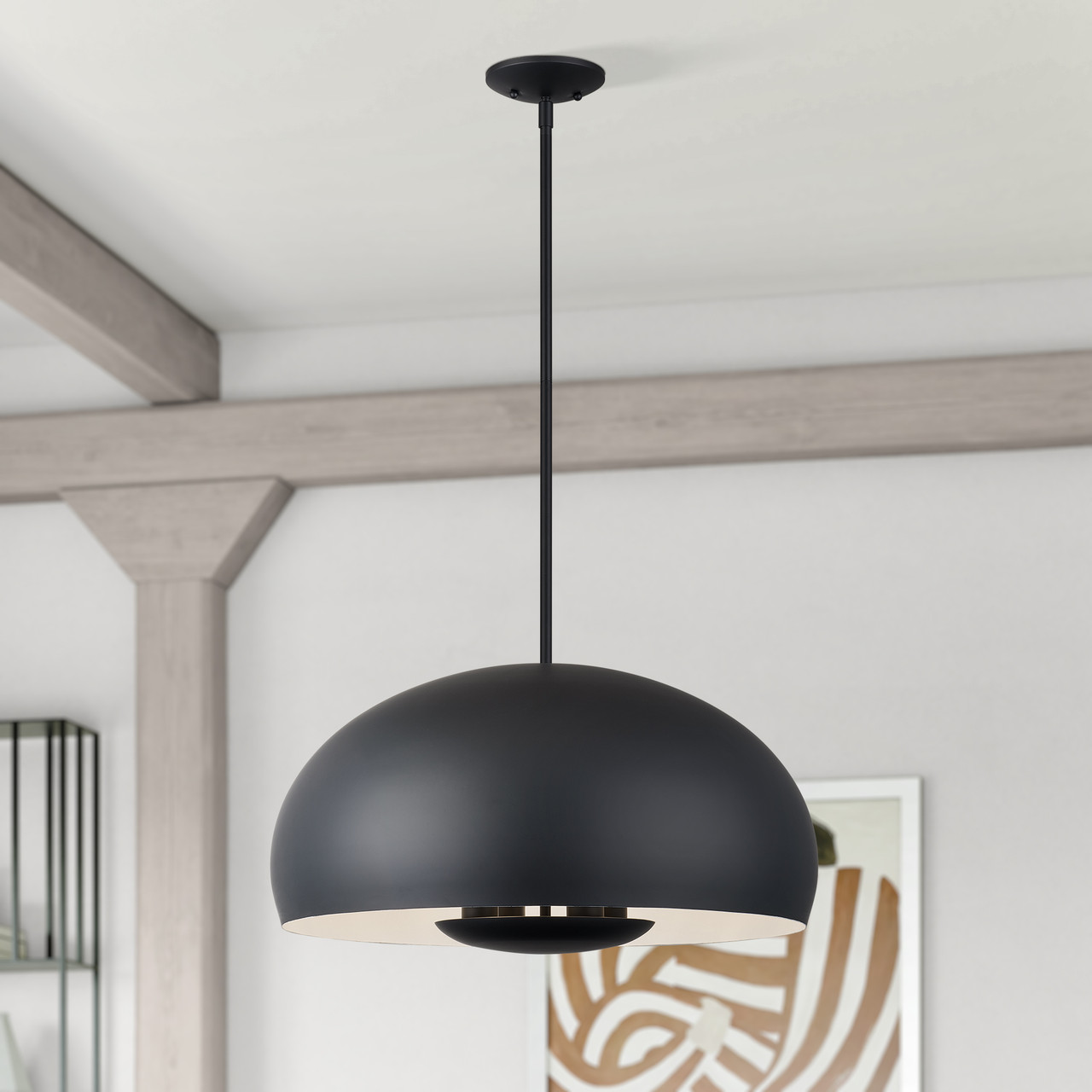 LIVEX LIGHTING 51518-04 4 Light Black Pendant