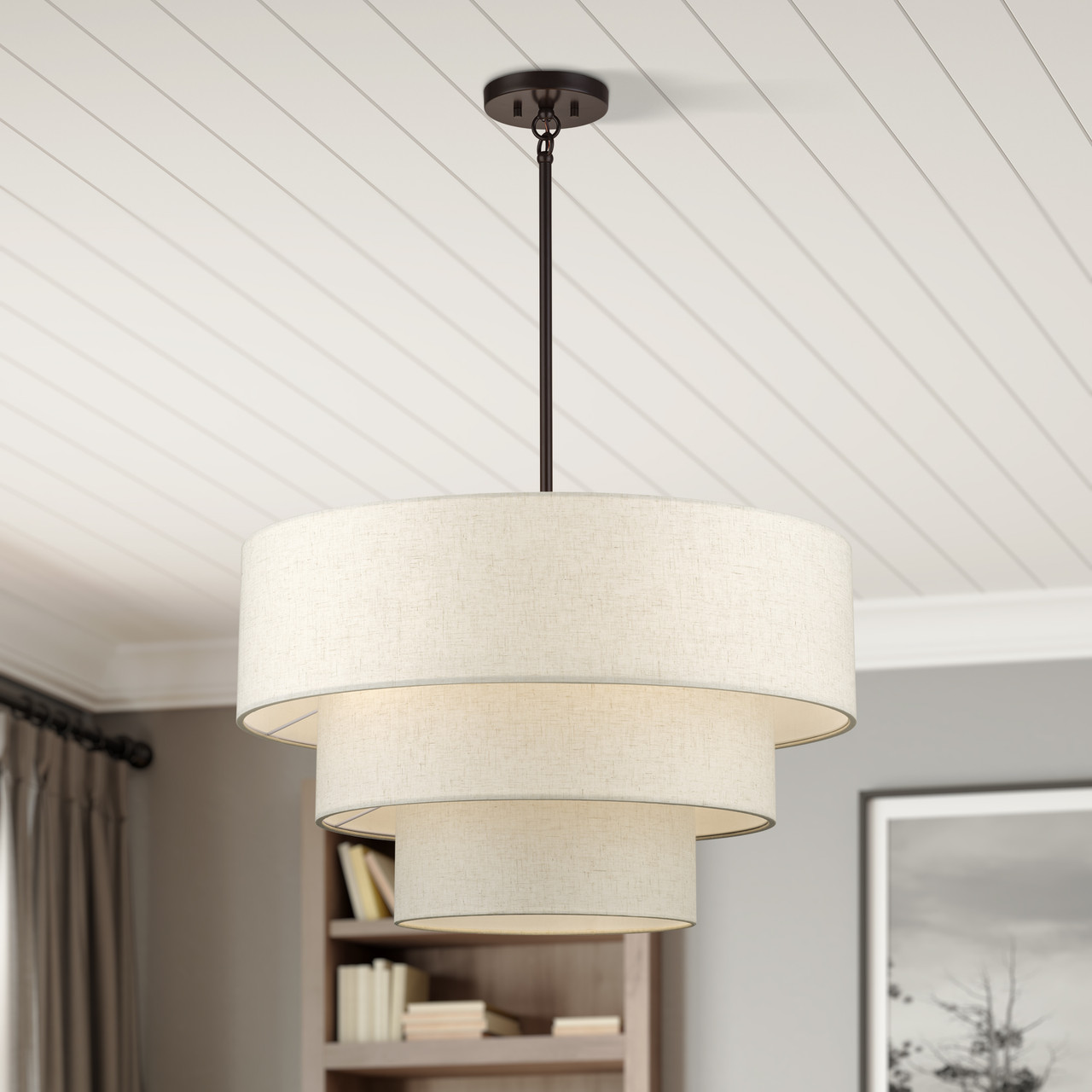 LIVEX LIGHTING 41936-92 5 Light English Bronze Medium Pendant Chandelier