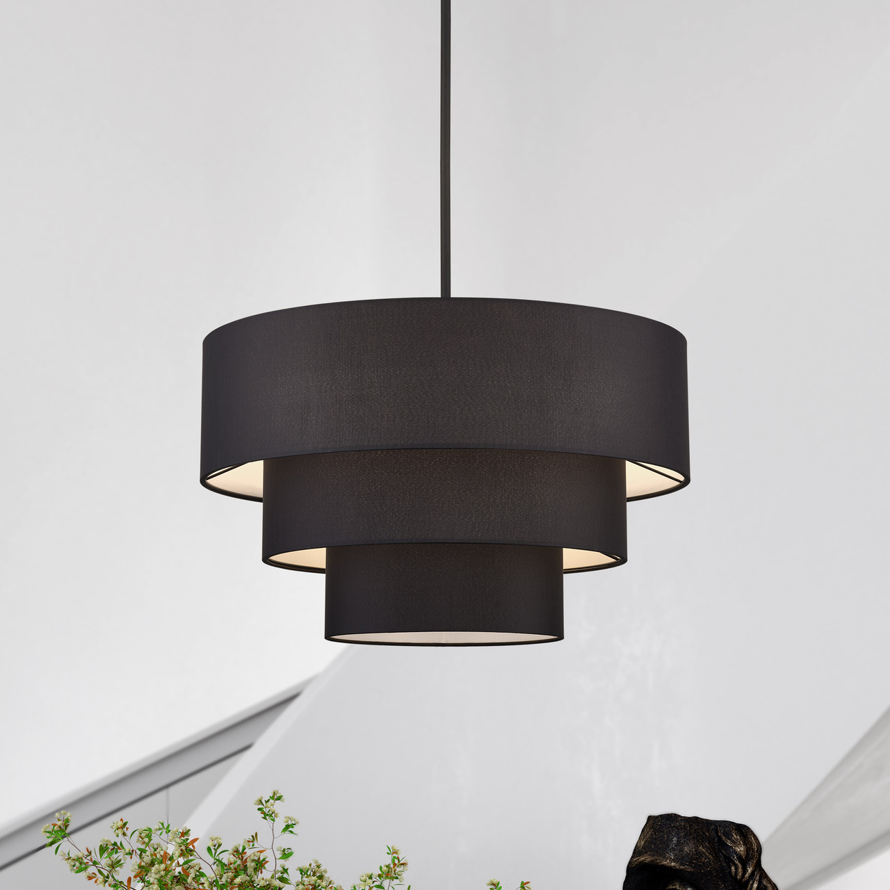 LIVEX LIGHTING 50265-04 5 Light Black Medium Pendant Chandelier