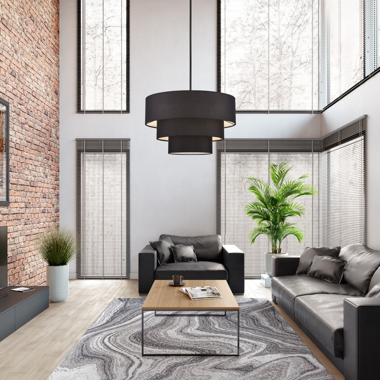 LIVEX LIGHTING 50265-04 5 Light Black Medium Pendant Chandelier