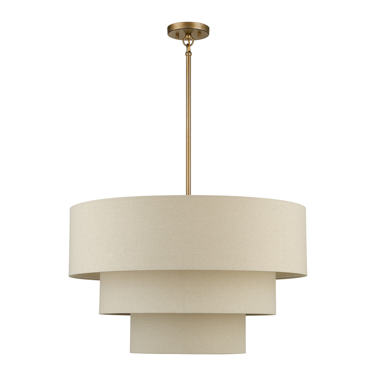 LIVEX LIGHTING 58878-48 5 Light Antique Gold Leaf Medium Pendant Chandelier