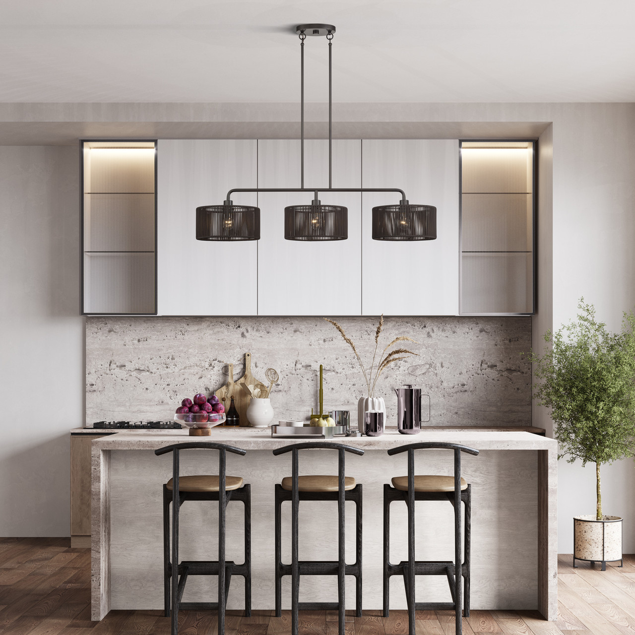 LIVEX LIGHTING 49129-92 3 Light English Bronze Extra Large Linear Chandelier