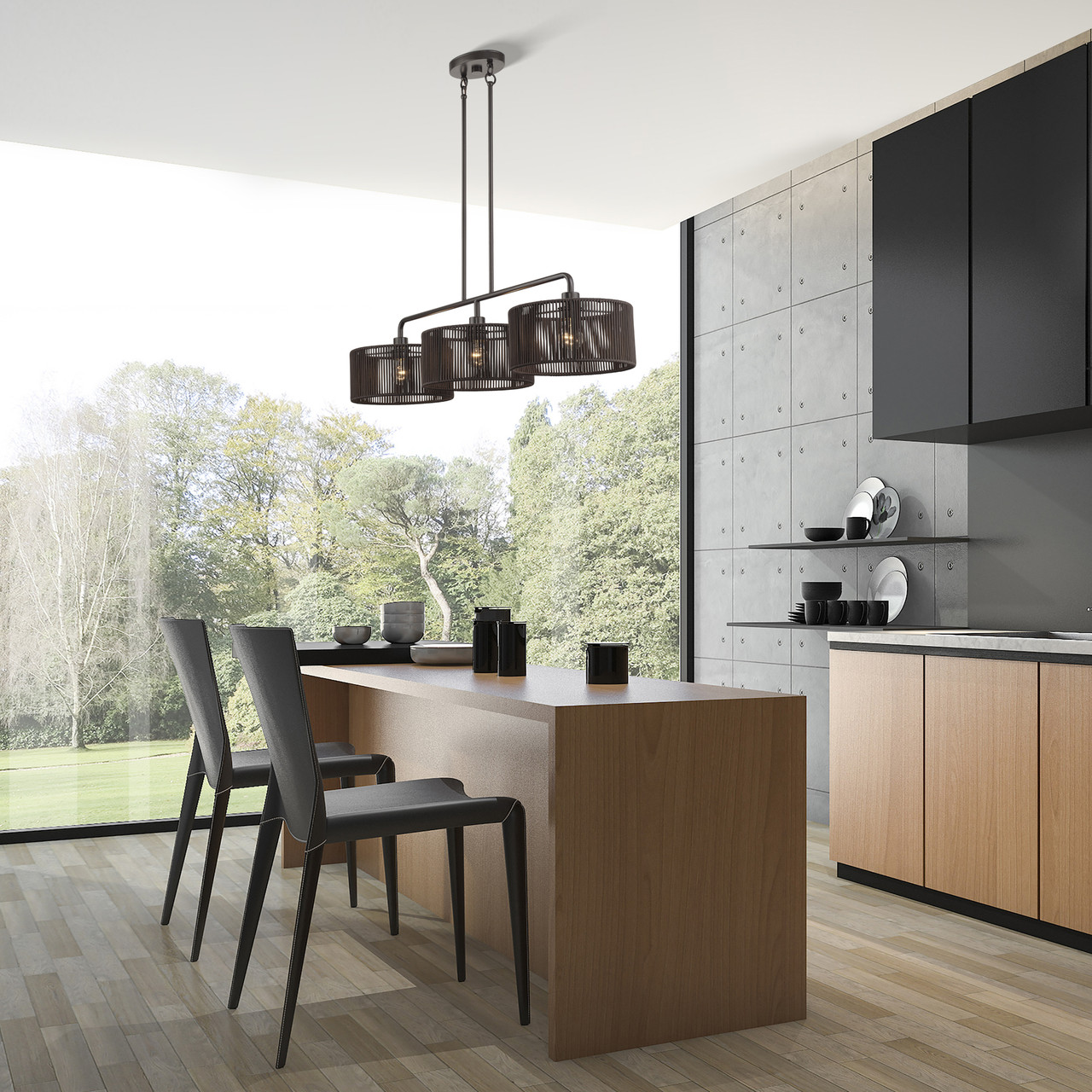 LIVEX LIGHTING 49129-92 3 Light English Bronze Extra Large Linear Chandelier