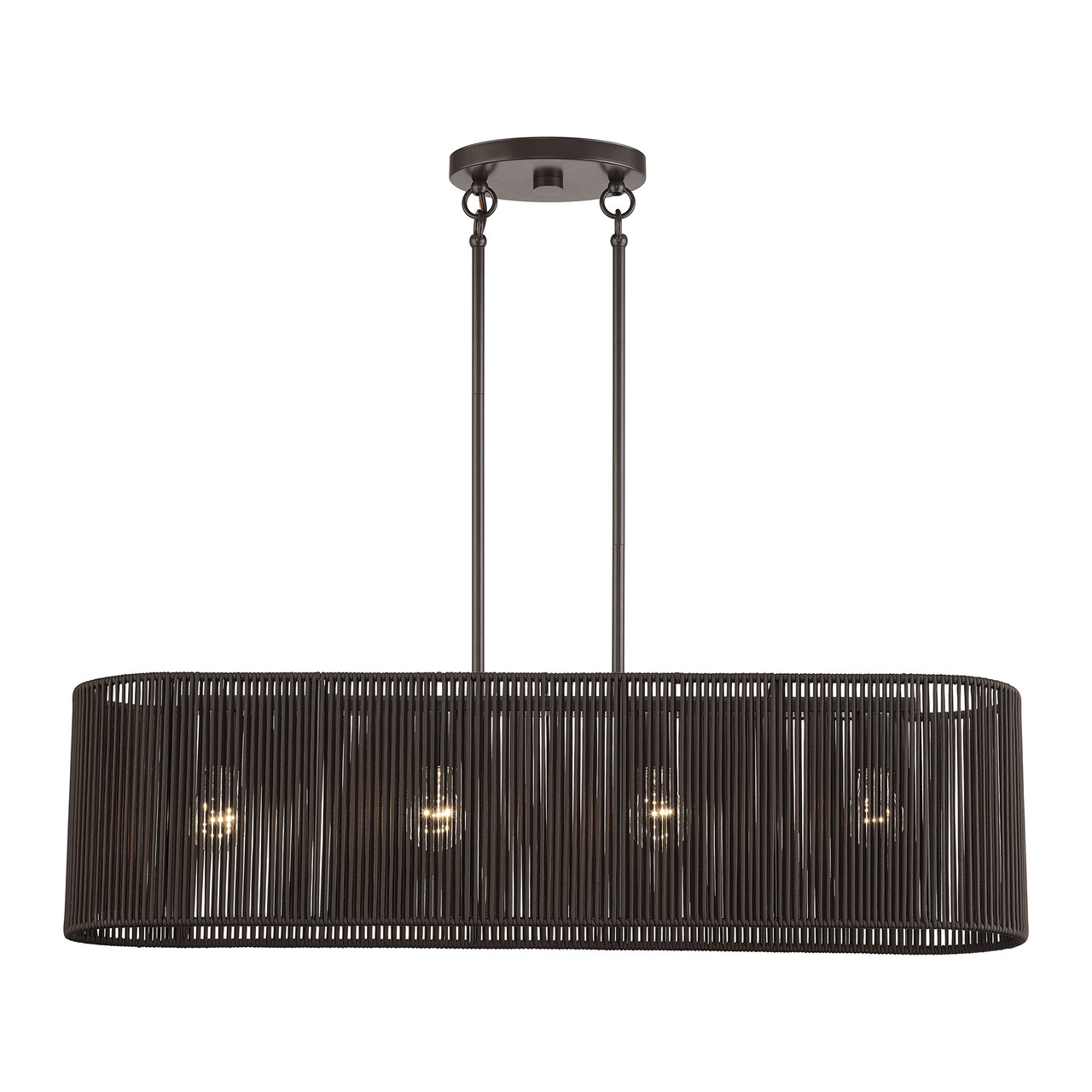 LIVEX LIGHTING 49128-92 4 Light English Bronze Large Linear Chandelier