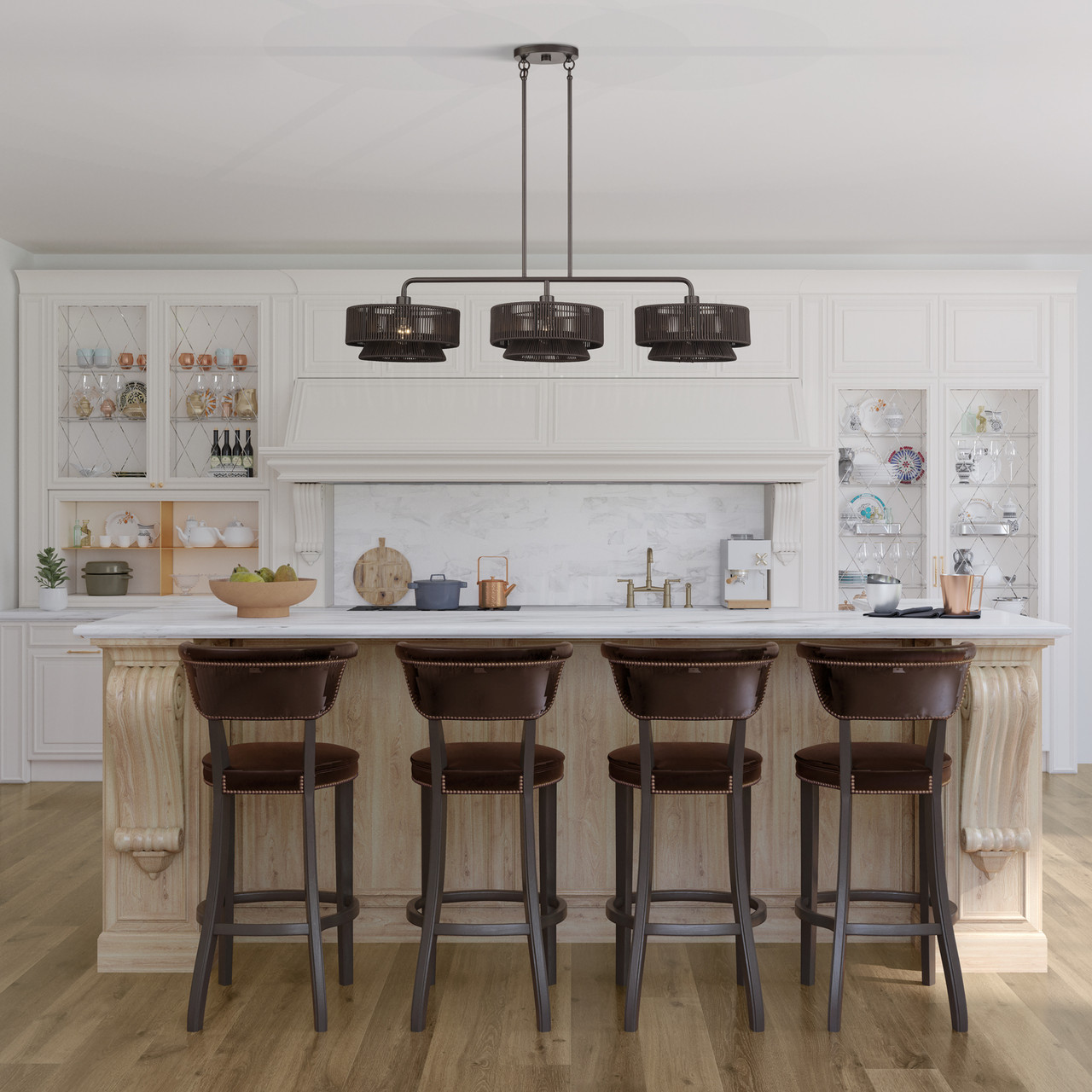 LIVEX LIGHTING 49143-92 3 Light English Bronze Extra Large Linear Chandelier