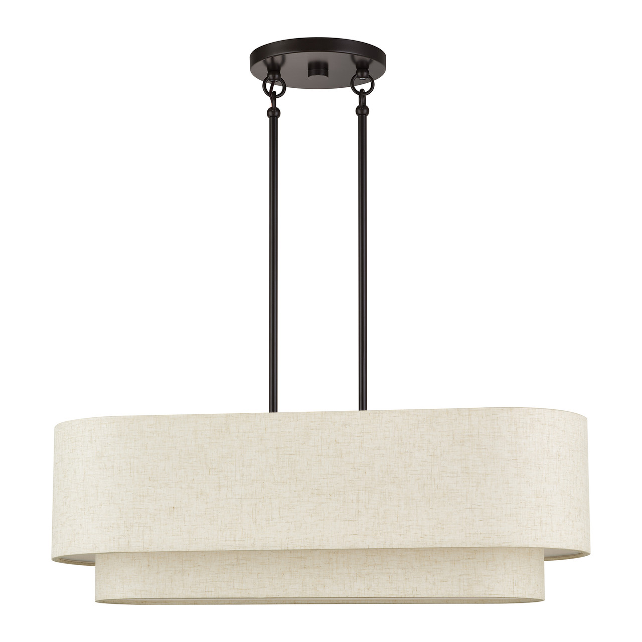 LIVEX LIGHTING 41933-92 3 Light English Bronze Medium Linear Chandelier