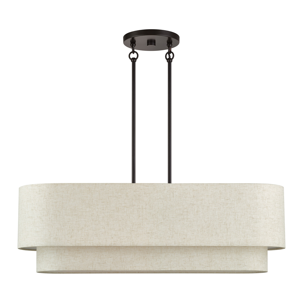 LIVEX LIGHTING 41934-92 4 Light English Bronze Large Linear Chandelier