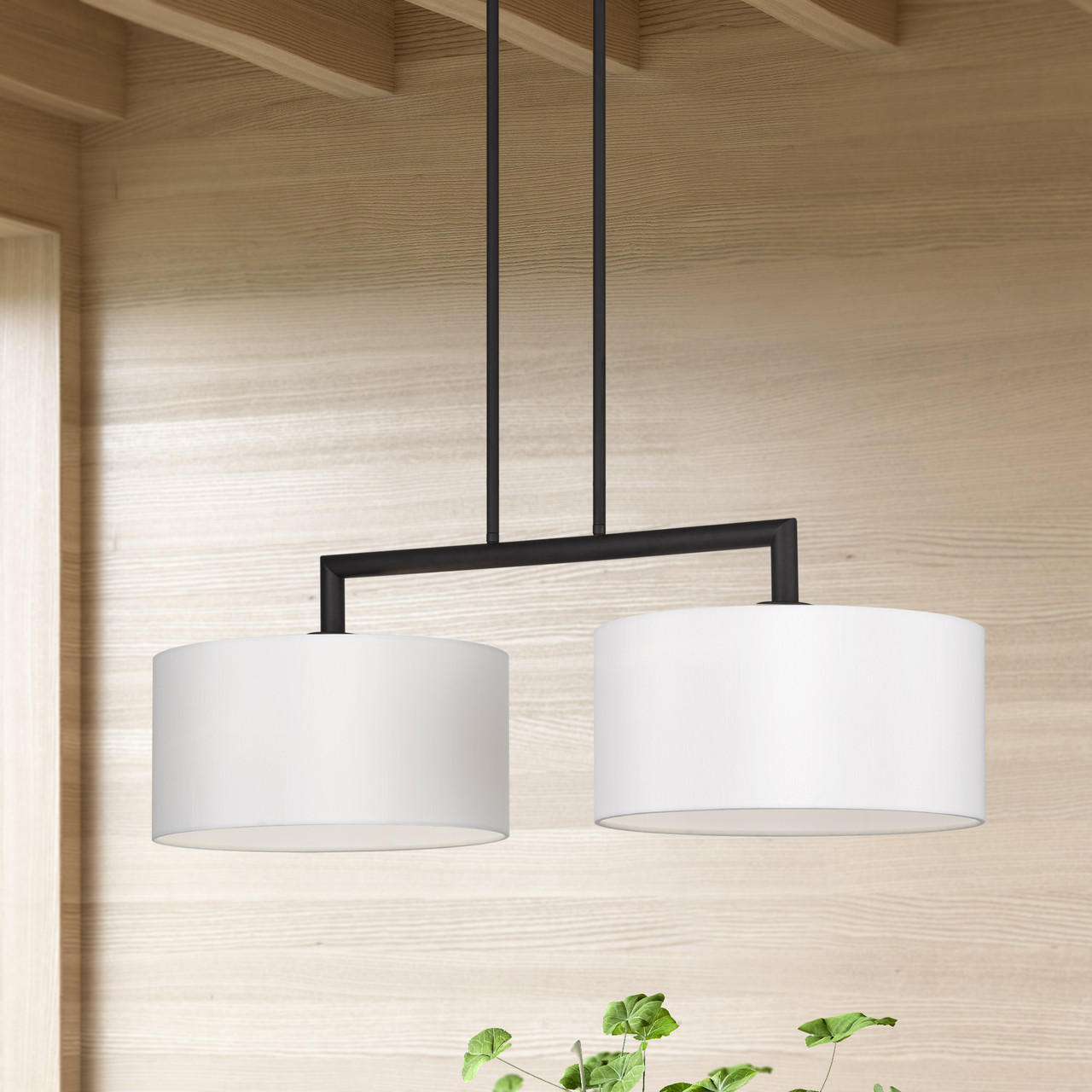 LIVEX LIGHTING 45492-04 2 Light Black Large Linear Chandelier