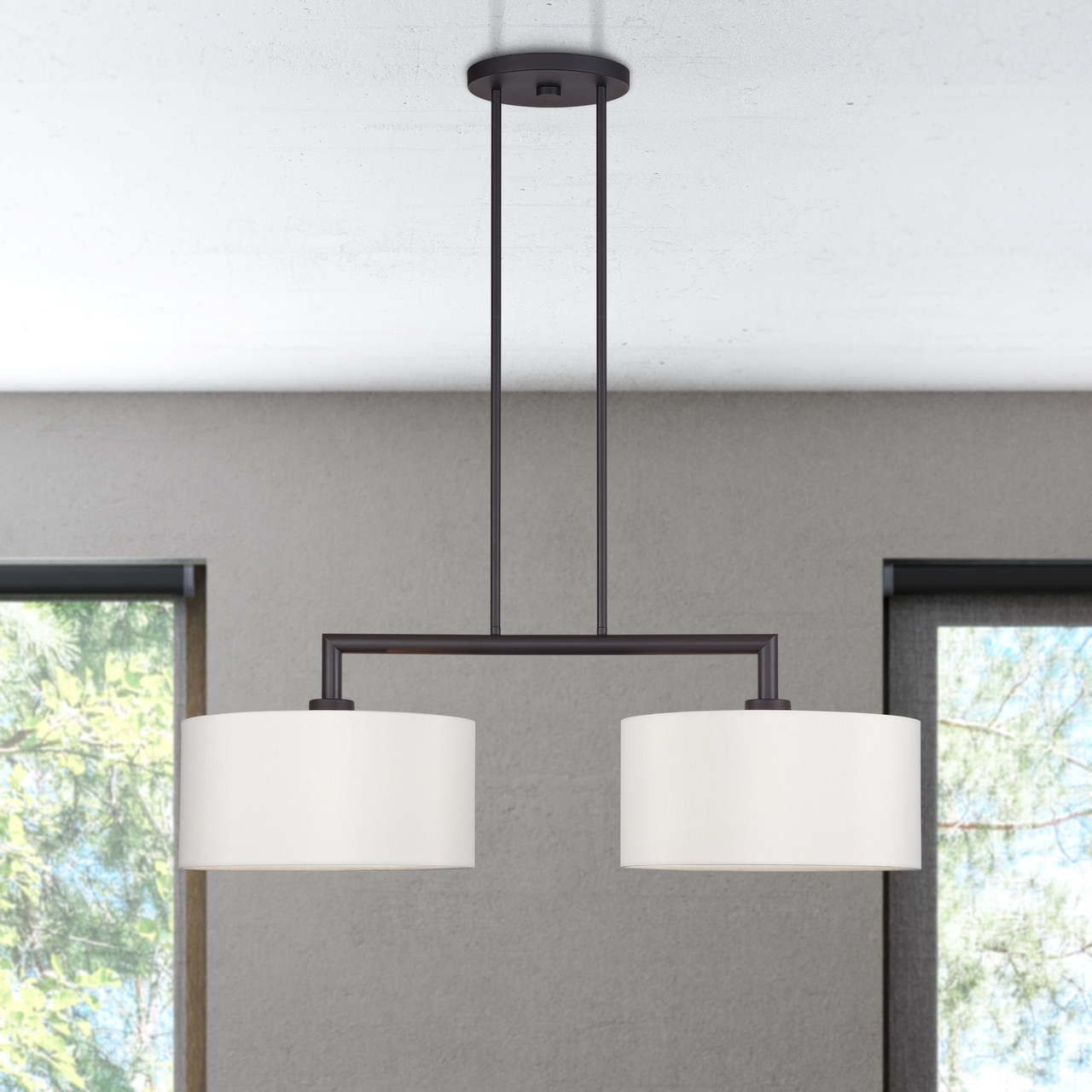 LIVEX LIGHTING 45492-07 2 Light Bronze Large Linear Chandelier