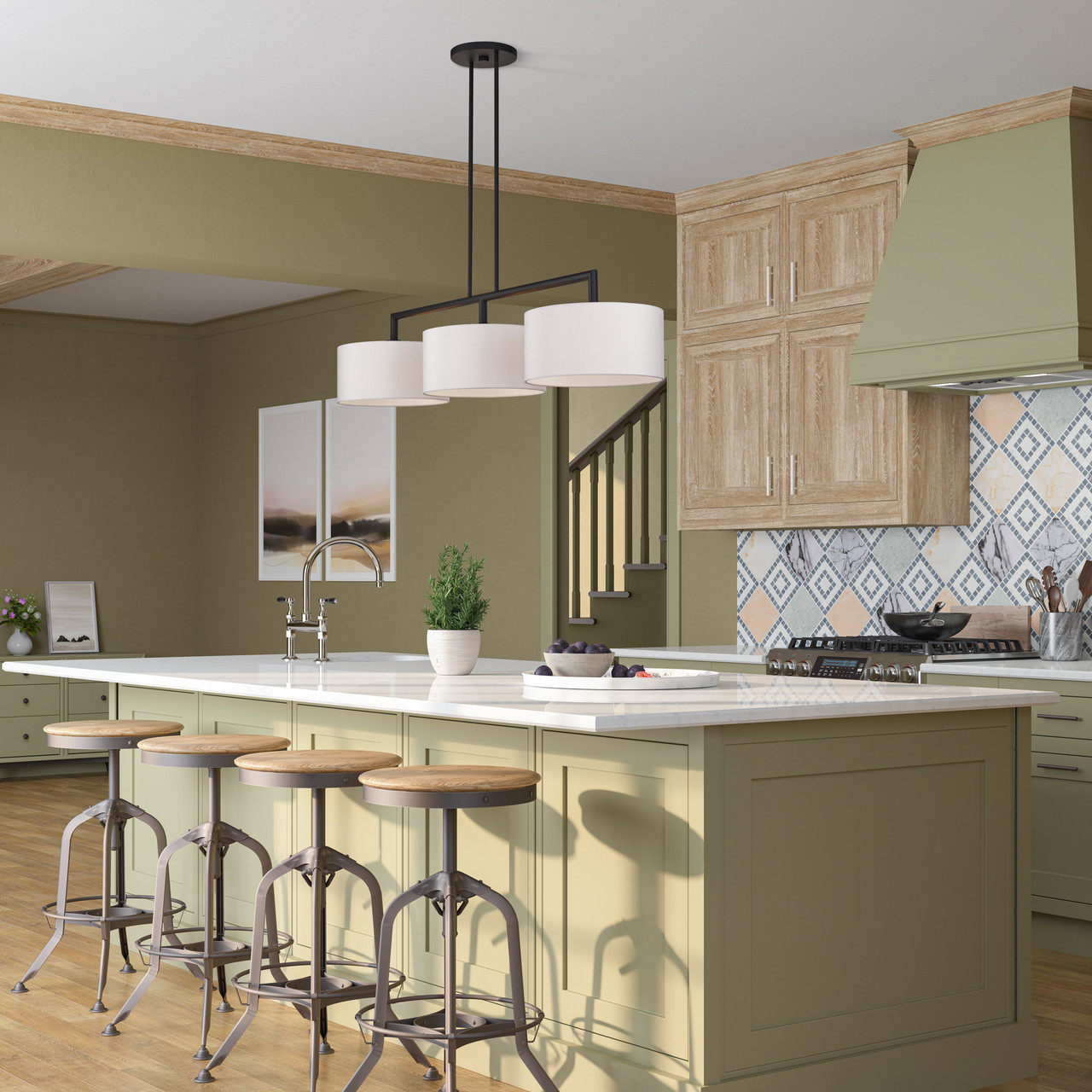 LIVEX LIGHTING 45493-07 3 Light Bronze Extra Large Linear Chandelier