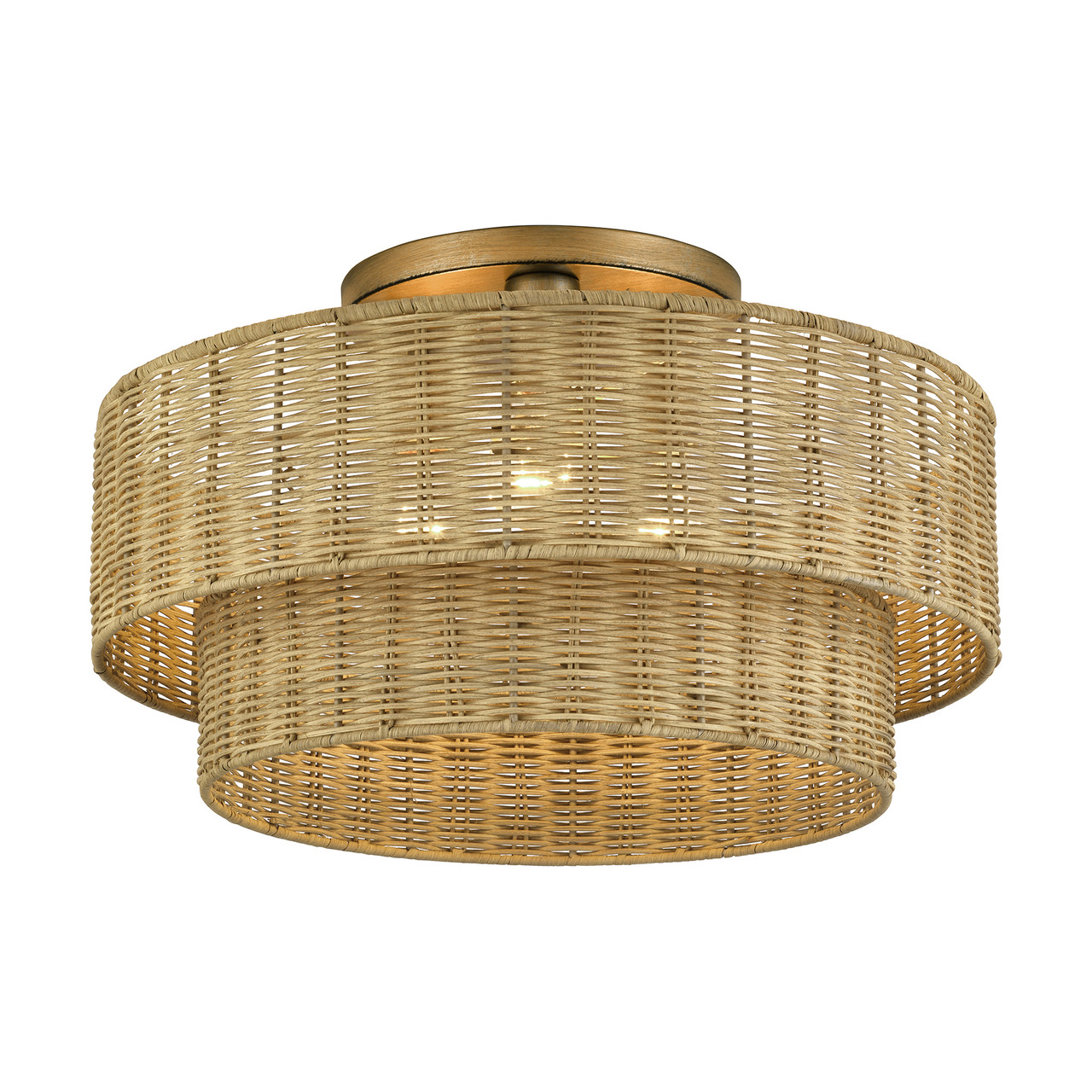 LIVEX LIGHTING 60048-48 3 Light Antique Gold Leaf Large Semi-Flush
