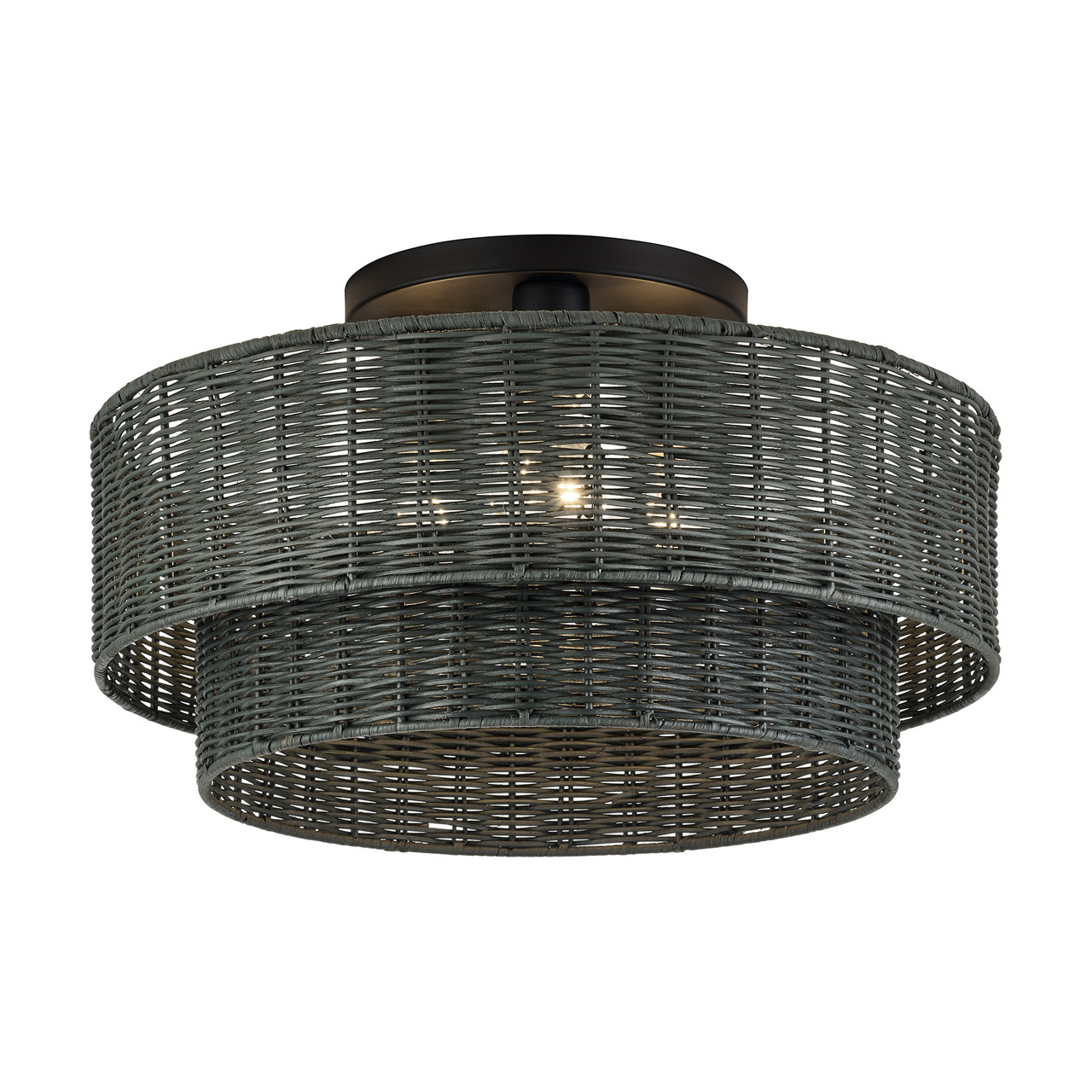 LIVEX LIGHTING 60110-04 3 Light Black Large Semi-Flush