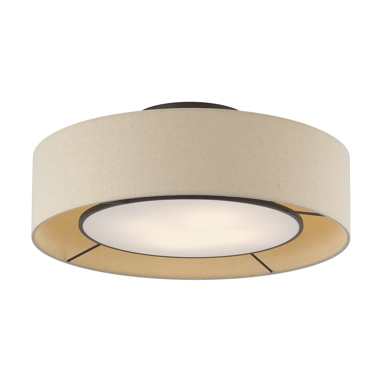 LIVEX LIGHTING 50928-07 4 Light Bronze Large Semi-Flush