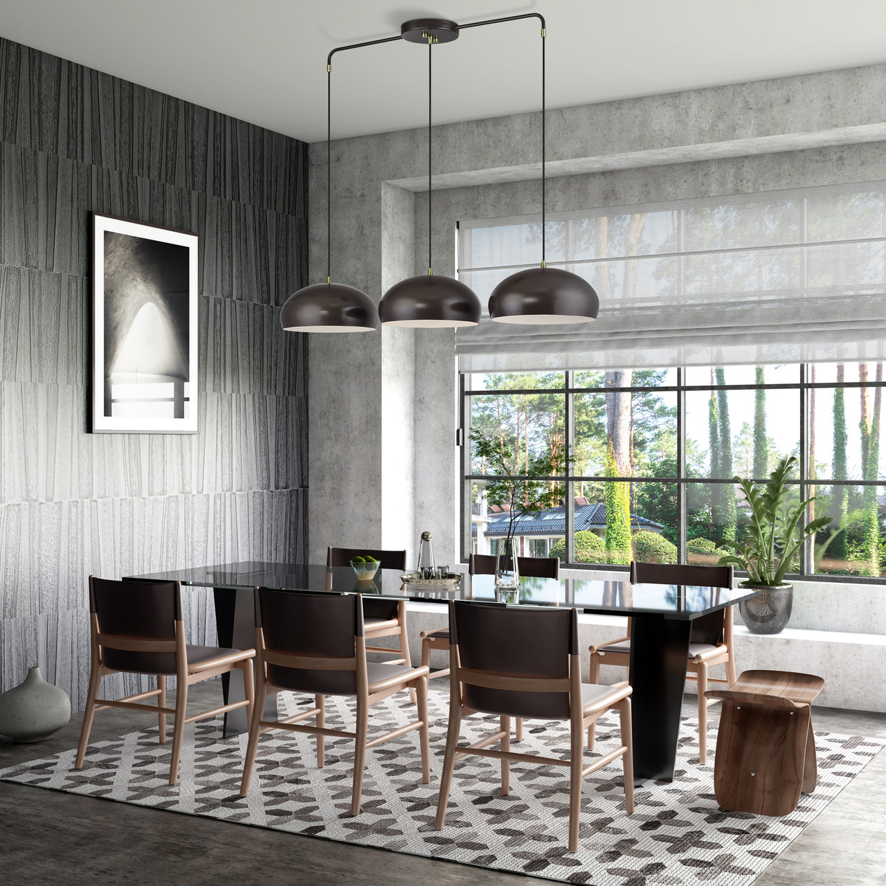 LIVEX LIGHTING 51512-92 3 Light English Bronze Extra Large Linear Chandelier