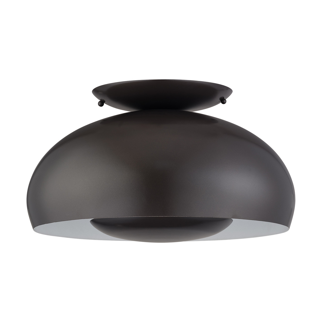 LIVEX LIGHTING 51517-92 3 Light English Bronze Large Semi-Flush