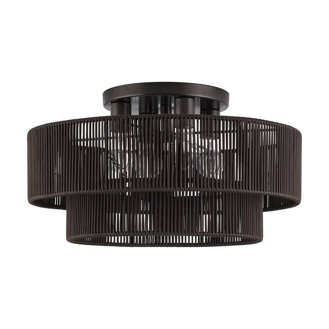 LIVEX LIGHTING 49135-92 4 Light English Bronze Extra Large Semi-Flush