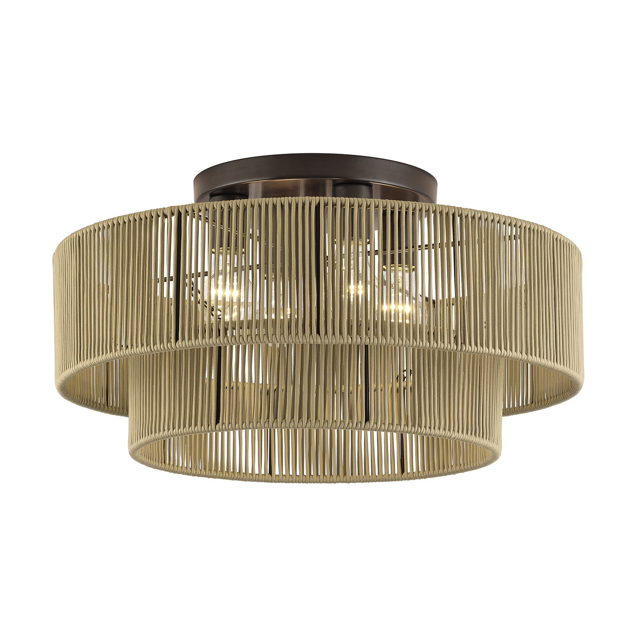 LIVEX LIGHTING 53145-92 4 Light English Bronze Extra Large Semi-Flush
