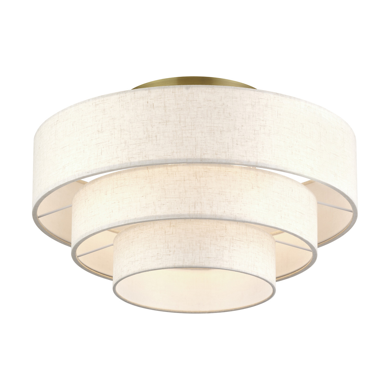LIVEX LIGHTING 41946-01 4 Light Antique Brass Extra Large Semi-Flush