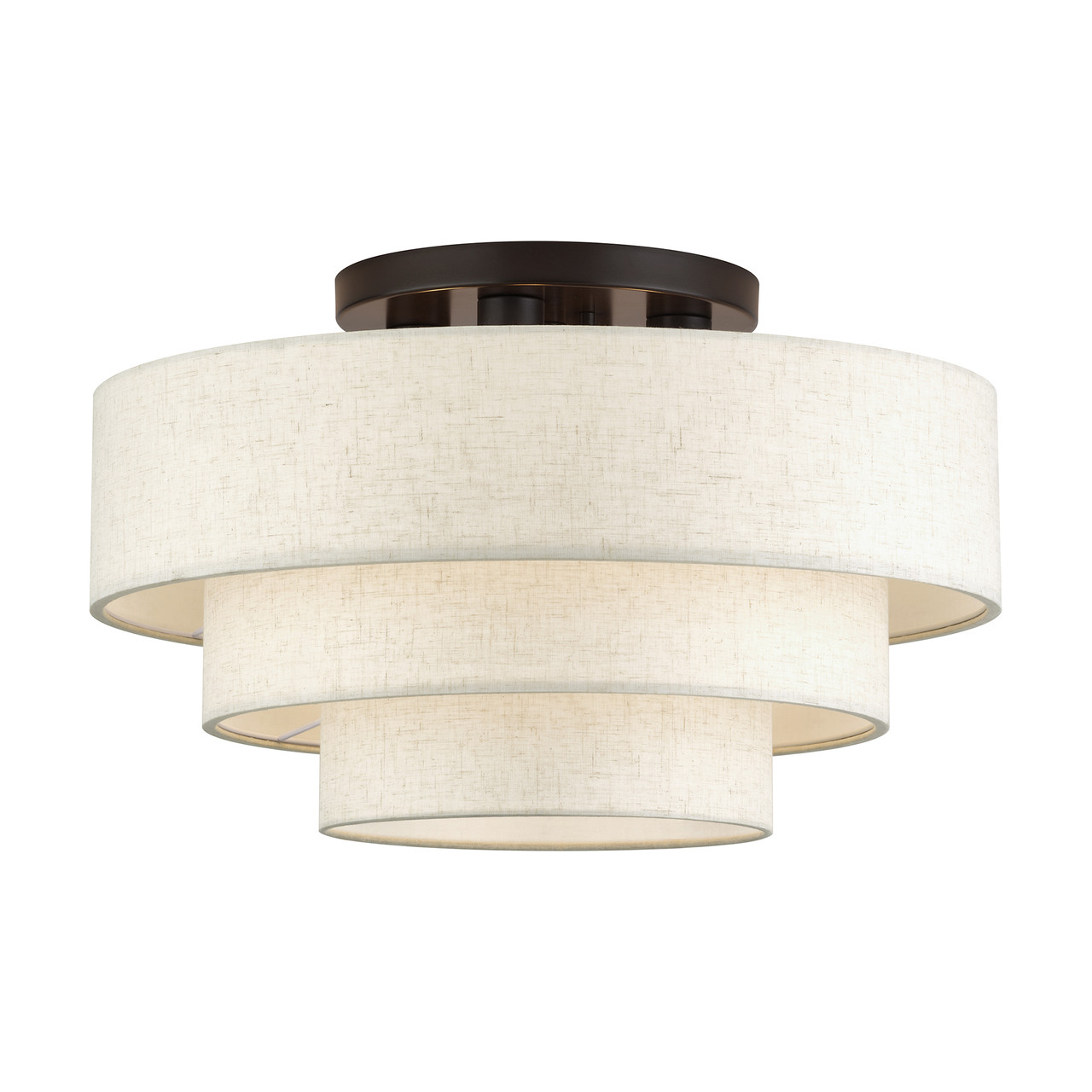 LIVEX LIGHTING 41946-92 4 Light English Bronze Extra Large Semi-Flush