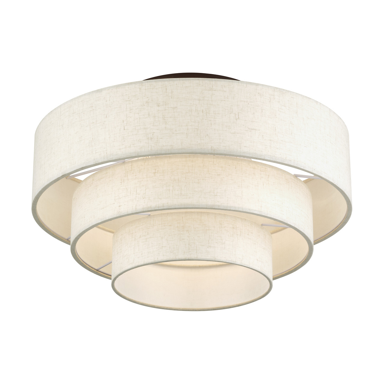LIVEX LIGHTING 41946-92 4 Light English Bronze Extra Large Semi-Flush