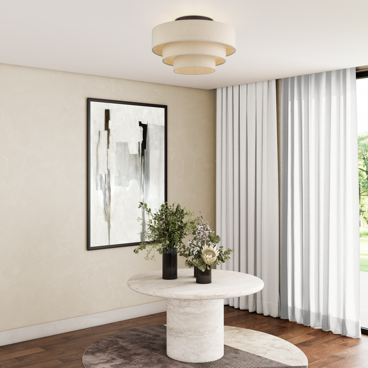 LIVEX LIGHTING 58876-07 4 Light Bronze Extra Large Semi-Flush