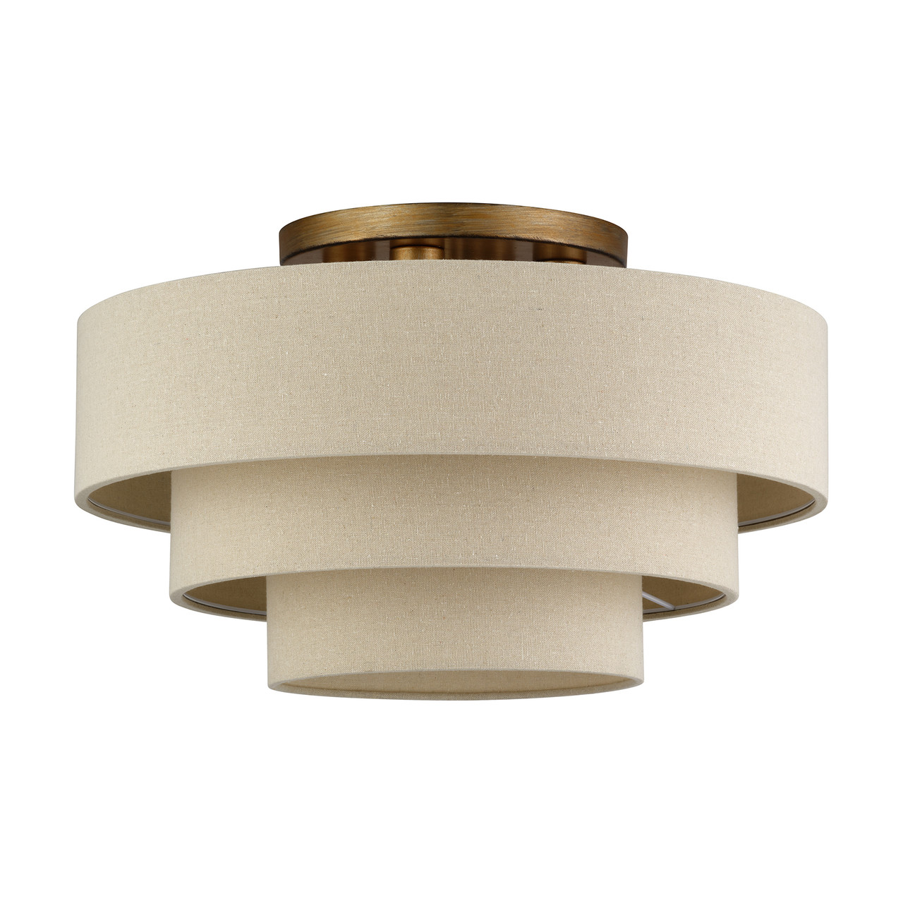 LIVEX LIGHTING 58876-48 4 Light Antique Gold Leaf Extra Large Semi-Flush