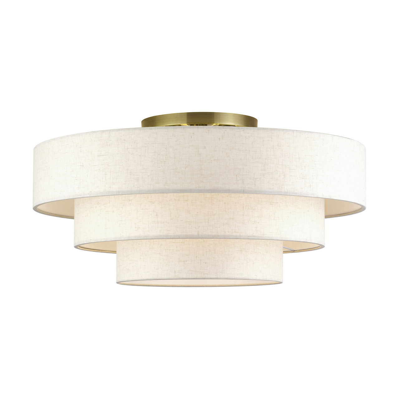 LIVEX LIGHTING 41948-01 5 Light Antique Brass Extra Large Semi-Flush