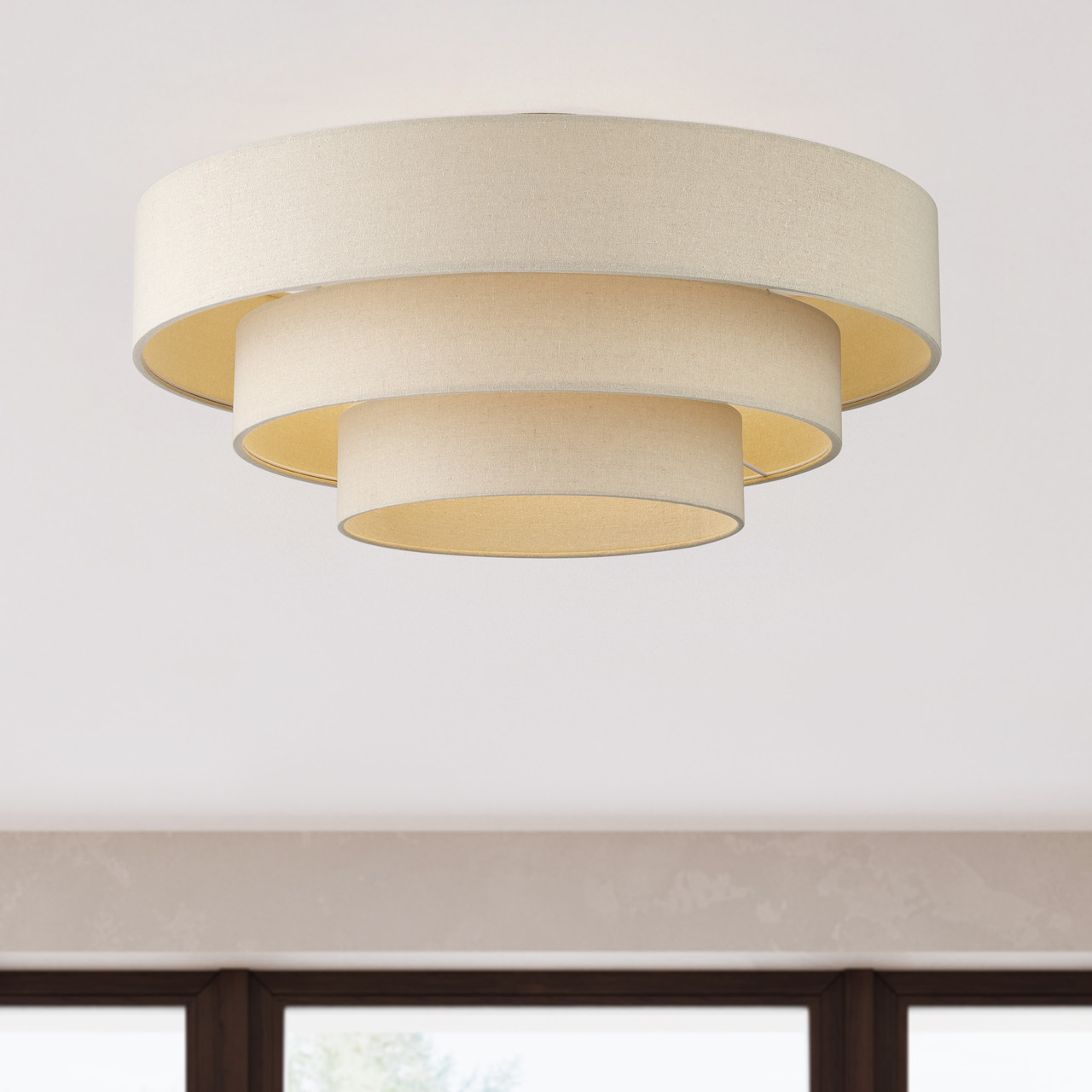 LIVEX LIGHTING 58877-48 5 Light Antique Gold Leaf Extra Large Semi-Flush