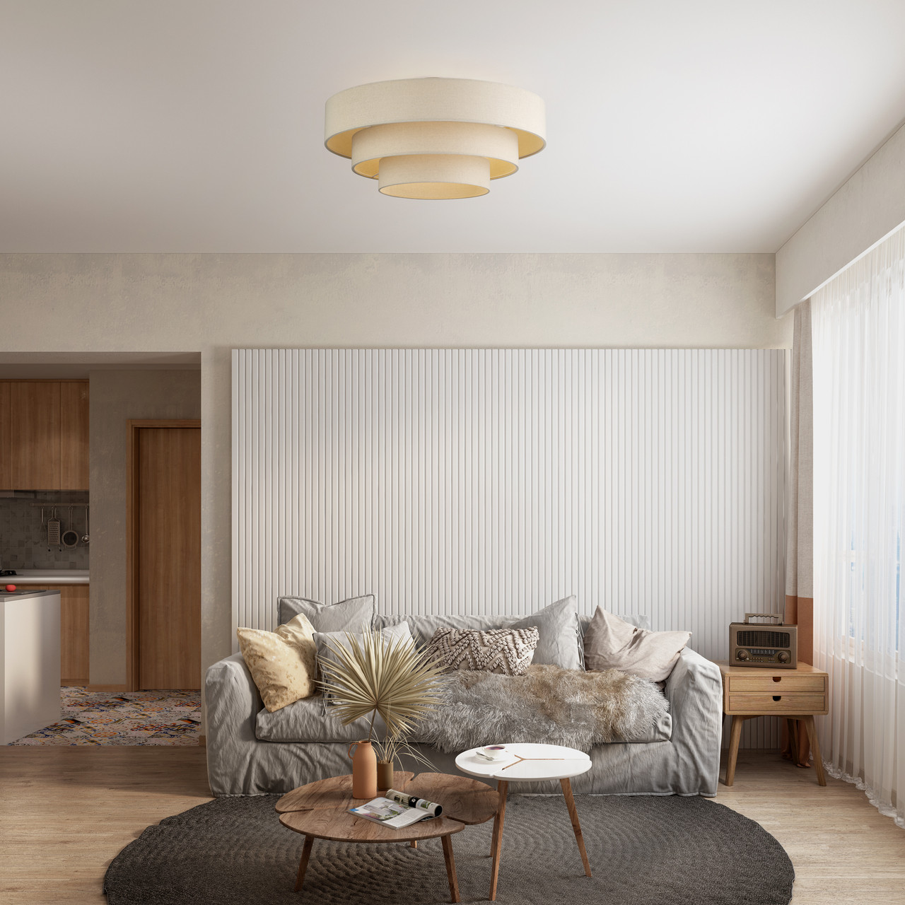 LIVEX LIGHTING 58877-48 5 Light Antique Gold Leaf Extra Large Semi-Flush